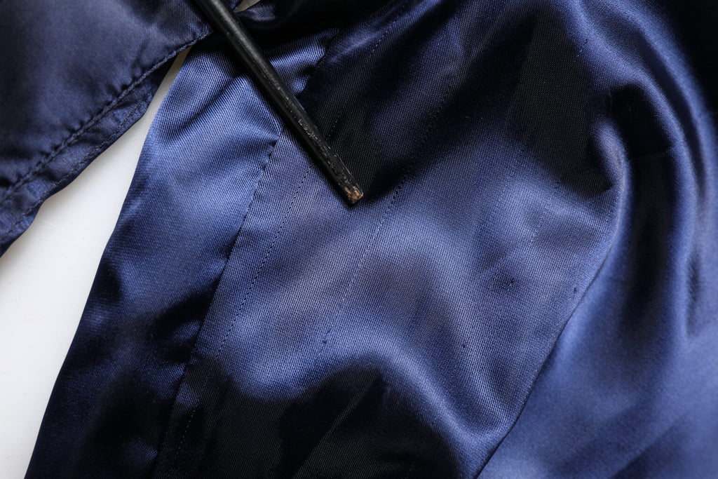 Dolce & Gabbana Blue Nylon DG Crown Full Zip Bomber Jacket