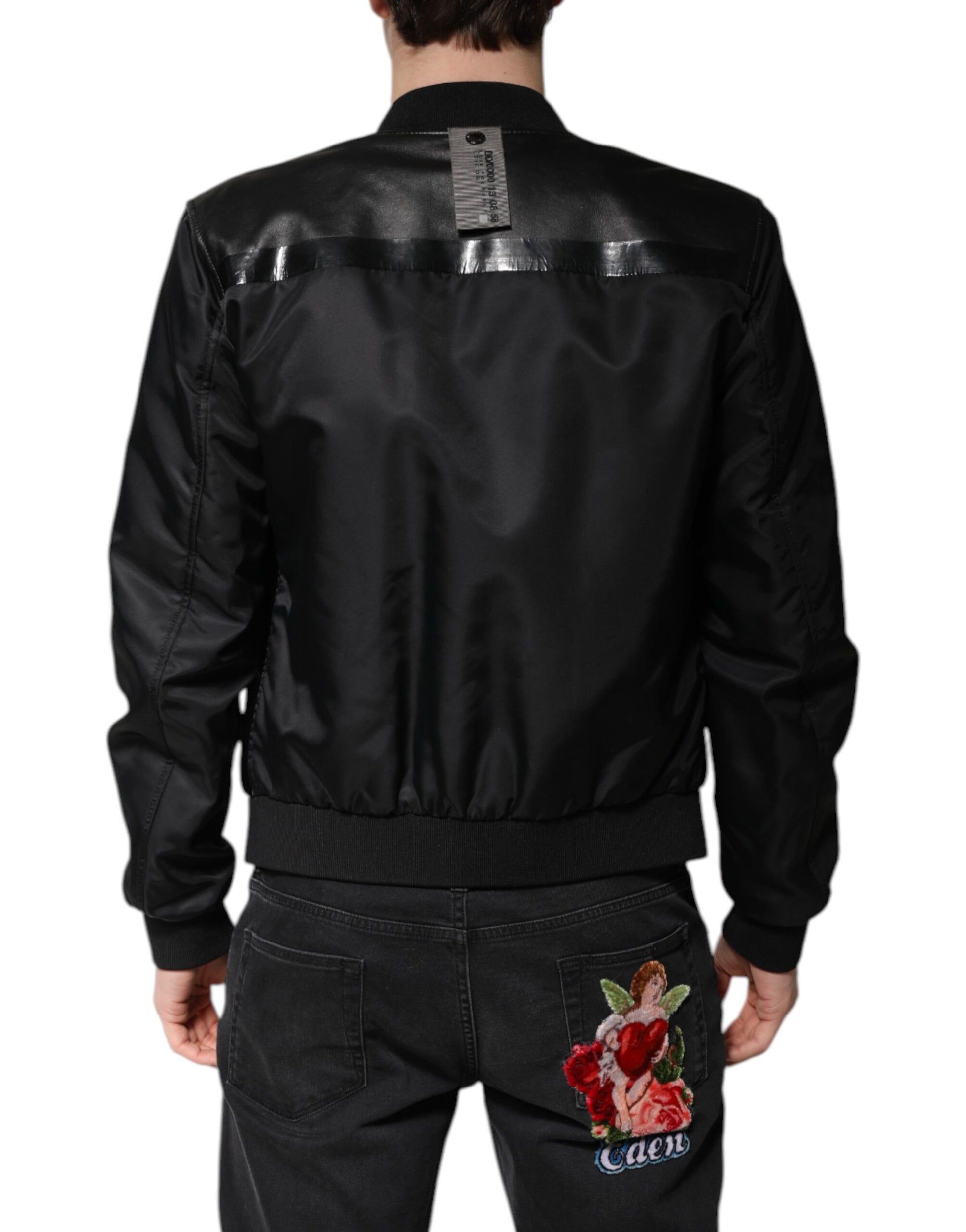 Dolce & Gabbana Black Biker Jackets for Men side view