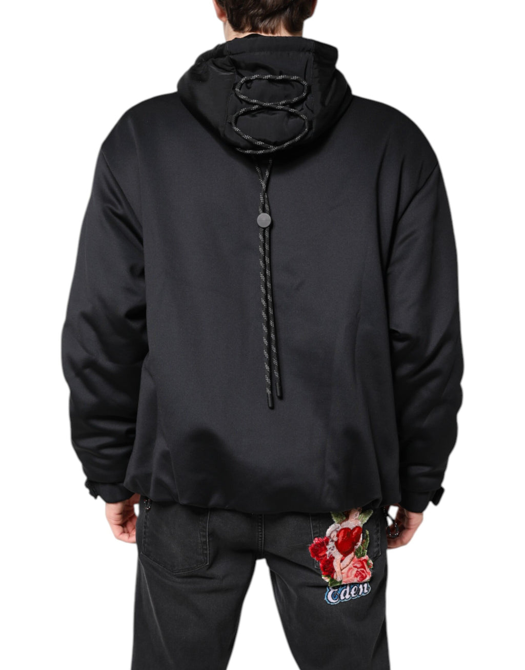 Veste zippée Dolce & Gabbana en polyester noir avec capuche DG