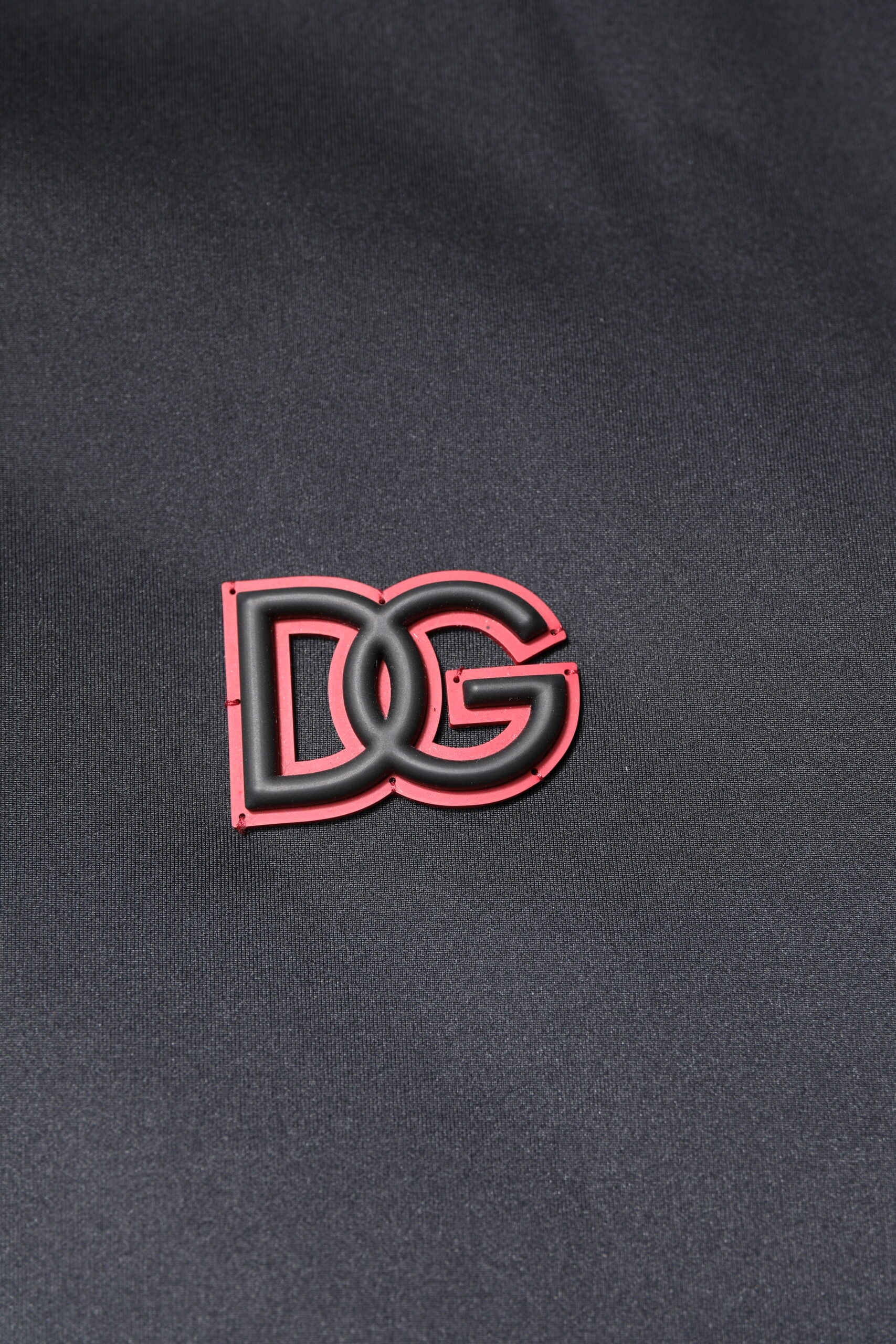 Veste zippée Dolce & Gabbana en polyester noir avec capuche DG