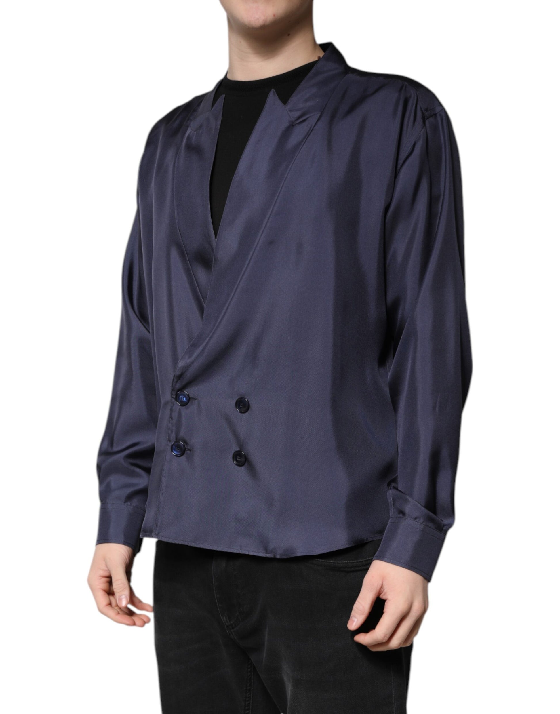 Dolce & Gabbana Blue Dress Shirt for Men detail view