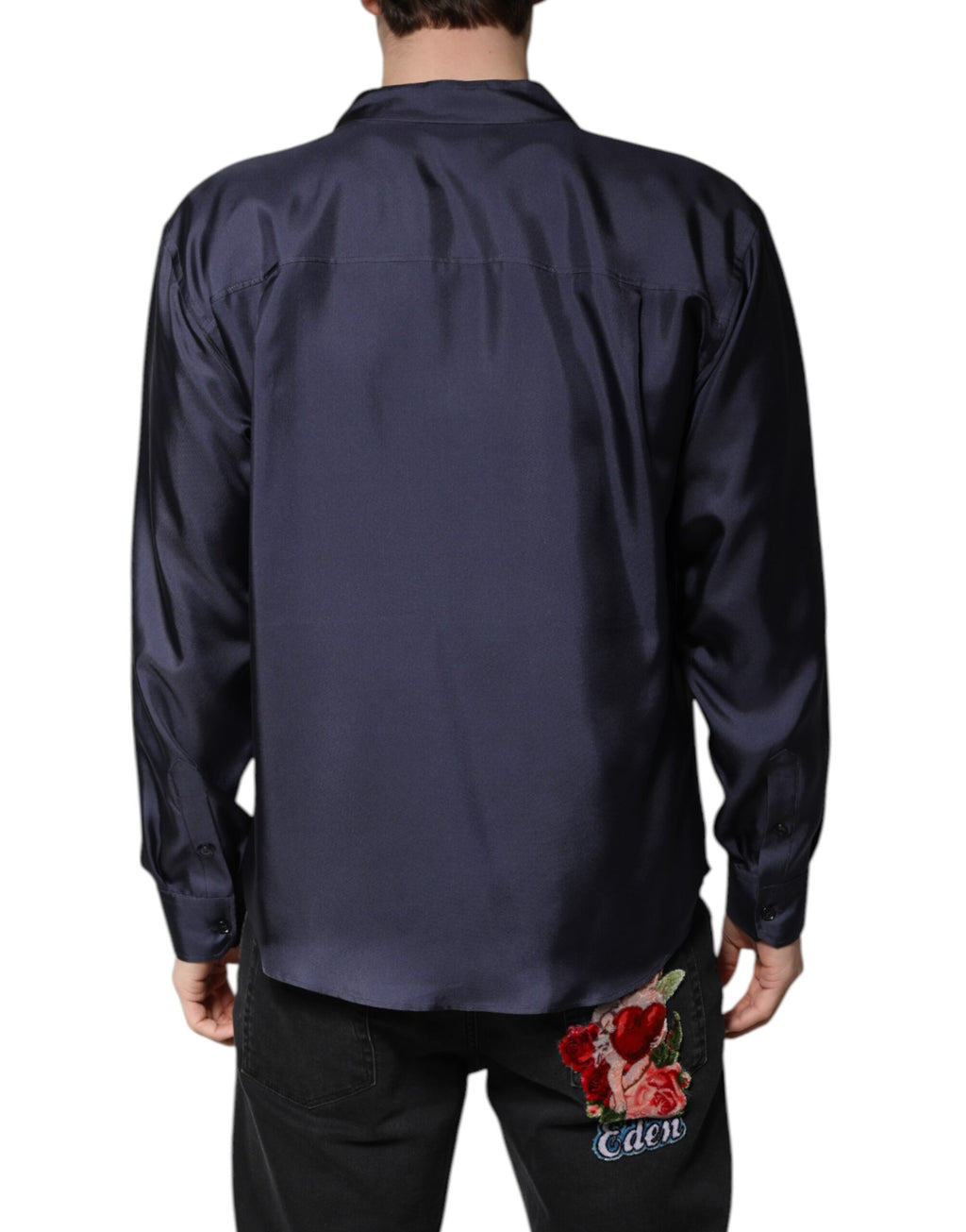 Dolce & Gabbana Blue Dress Shirt for Men side view