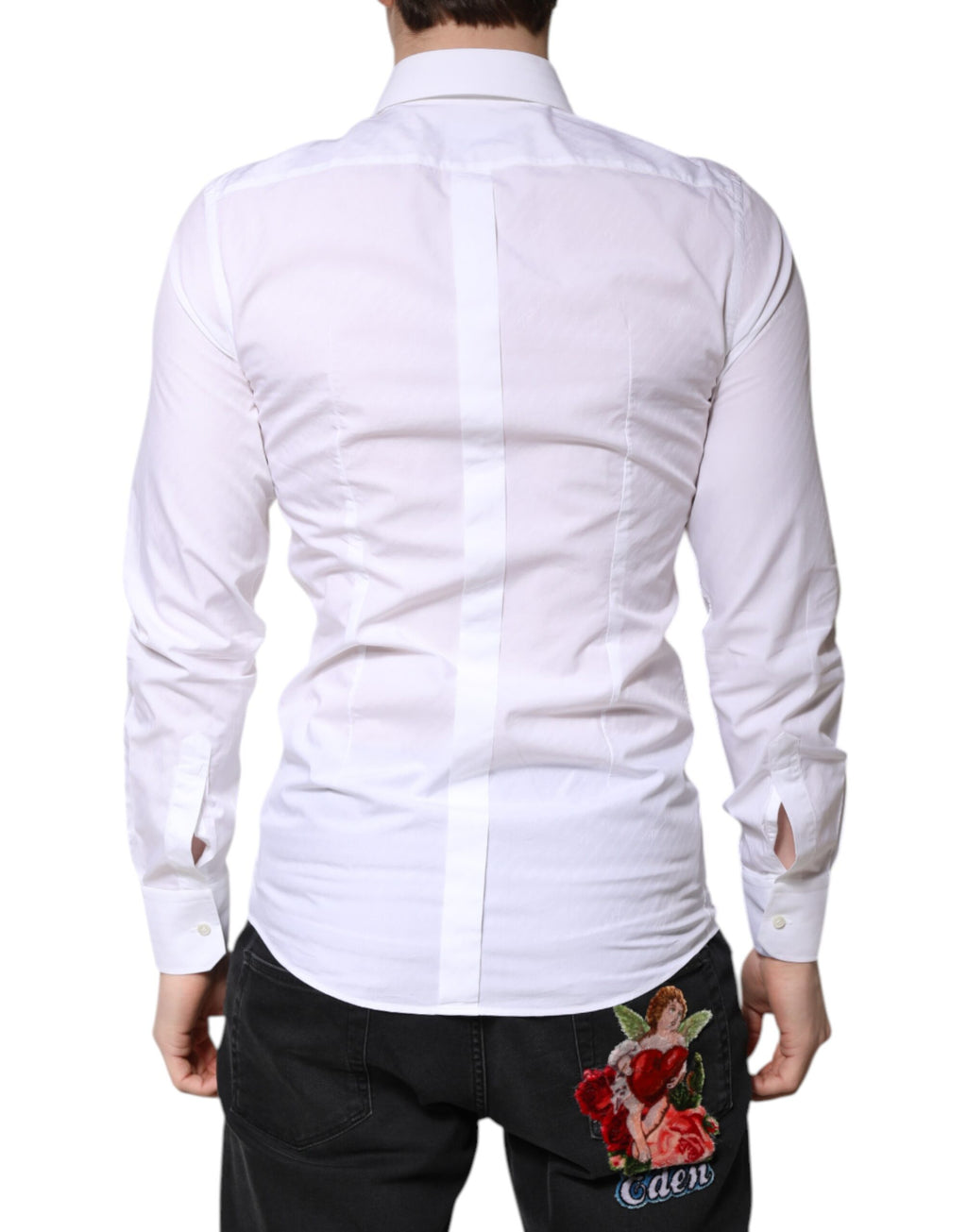 Chemise habillée Dolce & Gabbana GOLD en coton blanc à col classique