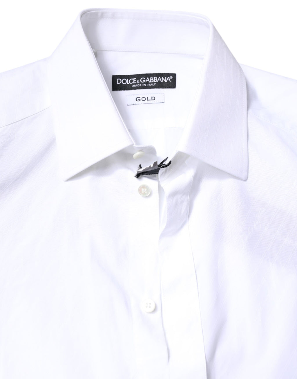 Chemise habillée Dolce & Gabbana GOLD en coton blanc à col classique