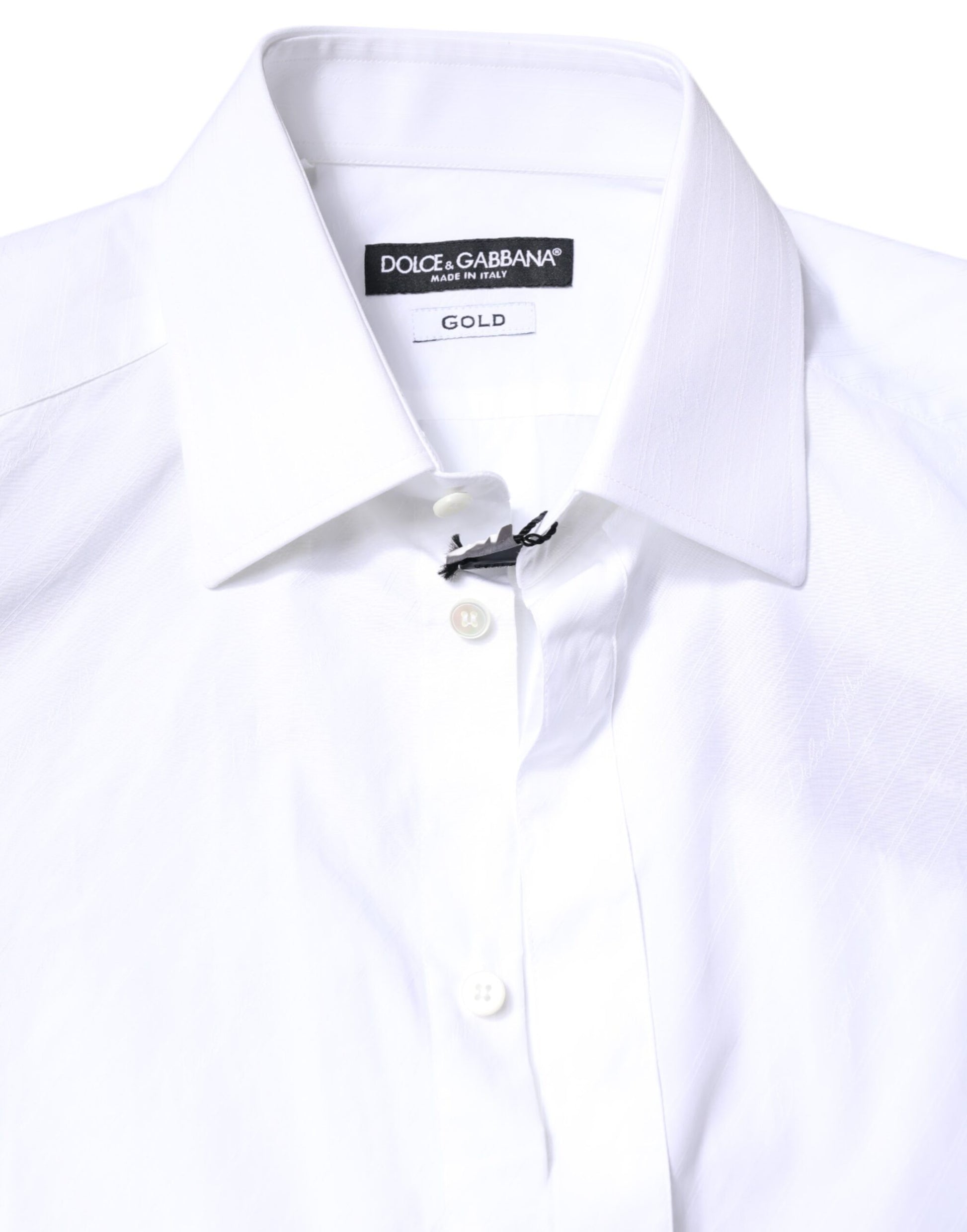 Chemise habillée Dolce & Gabbana GOLD en coton blanc à col classique