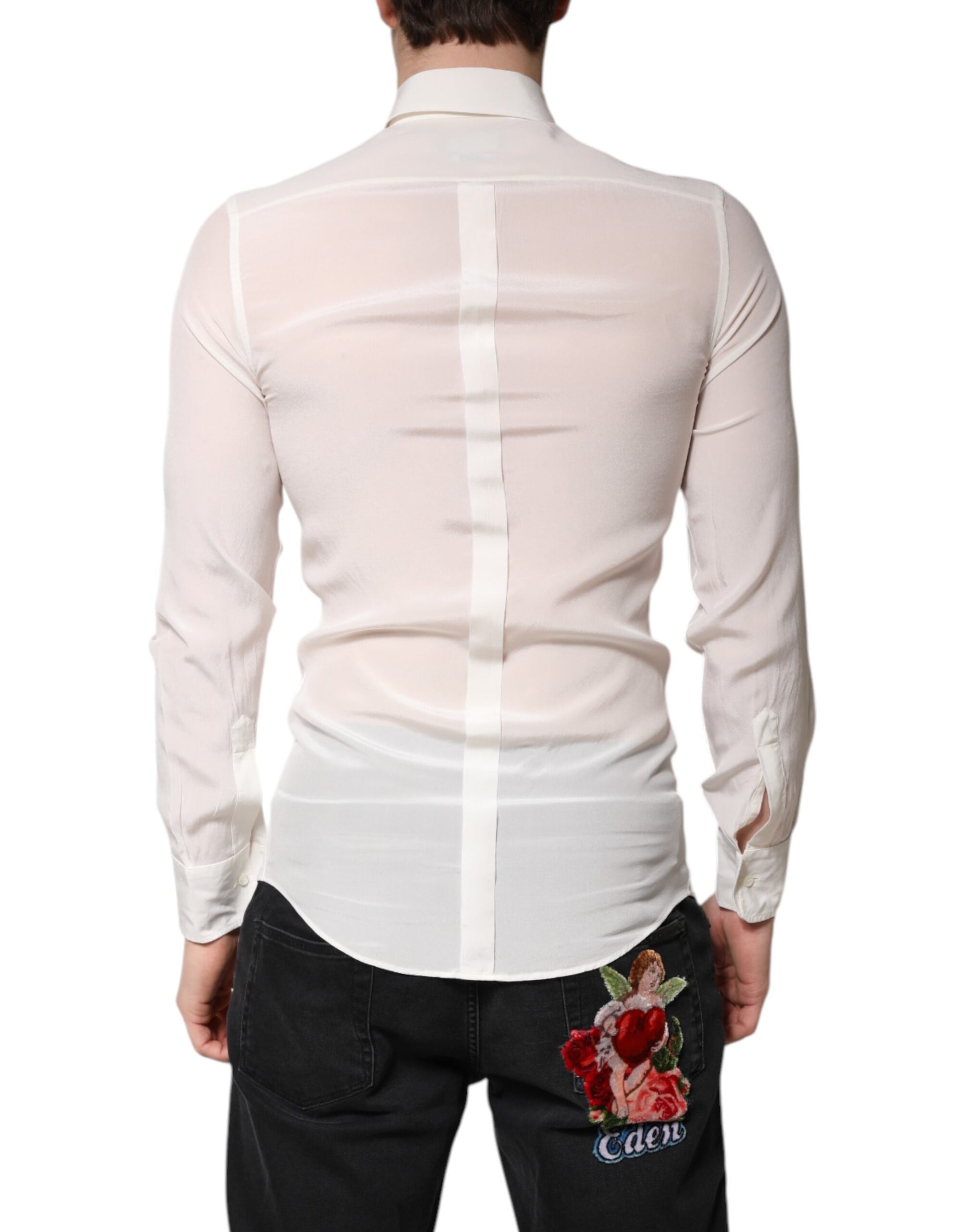 Dolce & Gabbana White Dress Shirt for Men side view