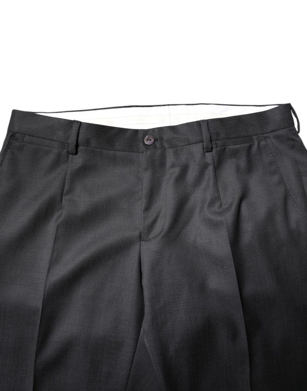 Costume deux pièces gris foncé en laine à simple boutonnage Dolce & Gabbana