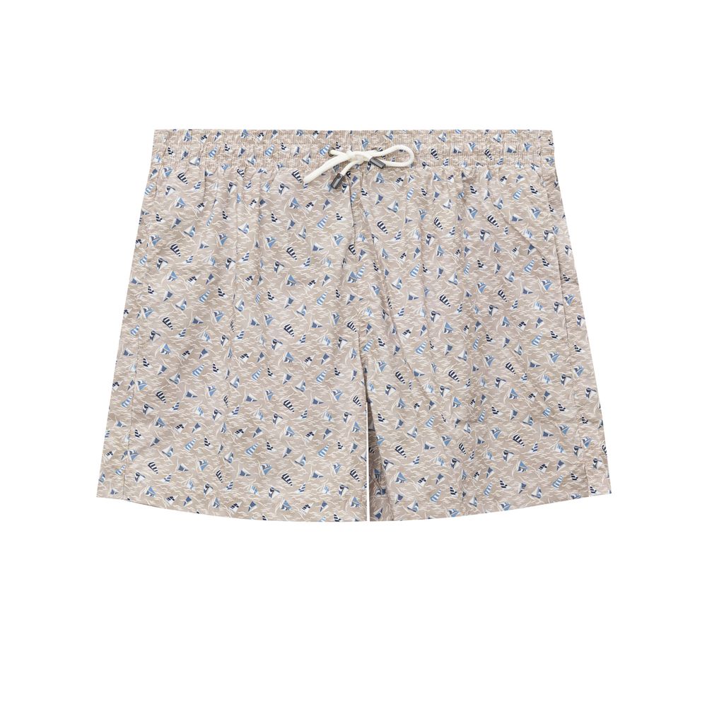 Canali Beige Polyester Badeshorts