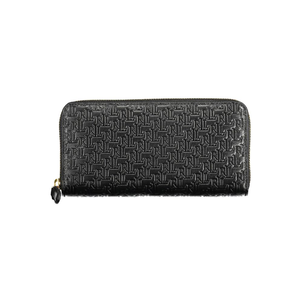 Portefeuille Ralph Lauren en cuir noir pour femme