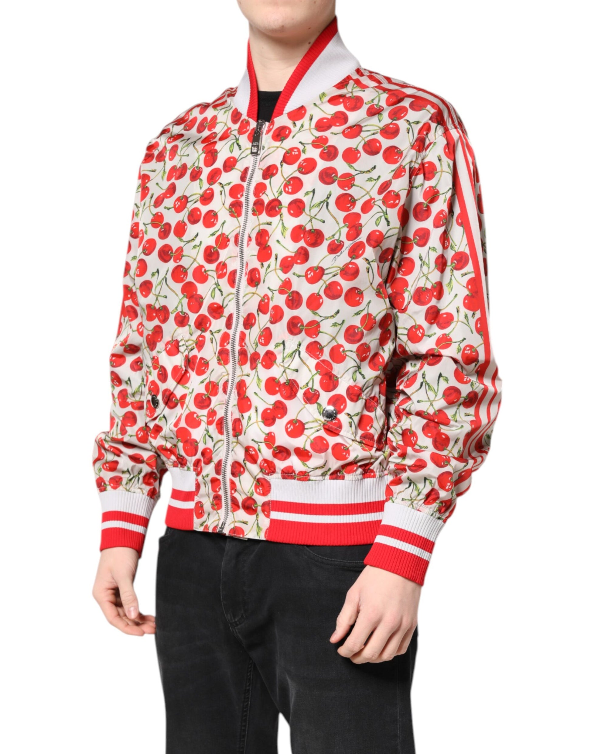 Dolce & Gabbana White Bomber for Men detail view