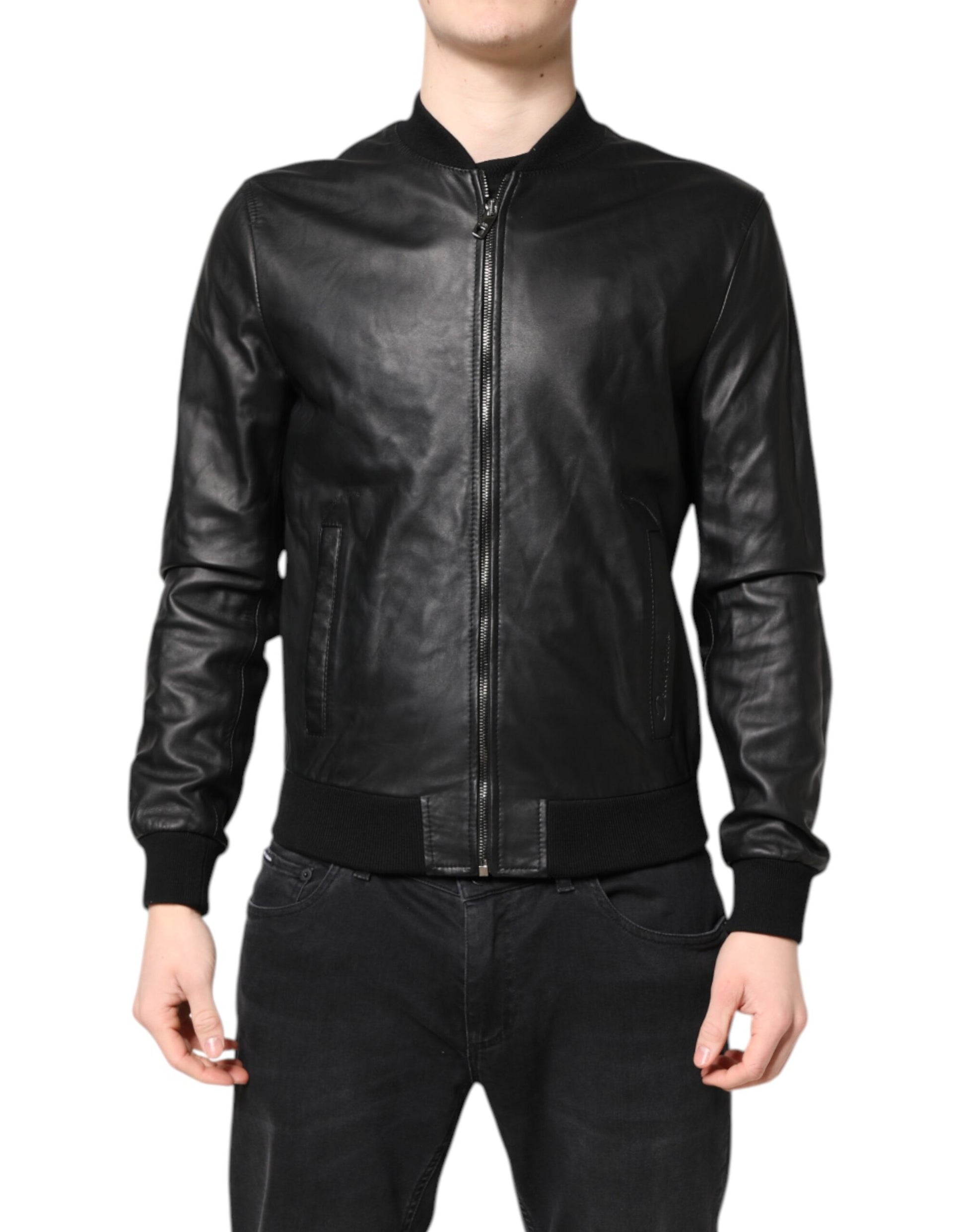 Dolce & Gabbana Black Biker Jackets for Men