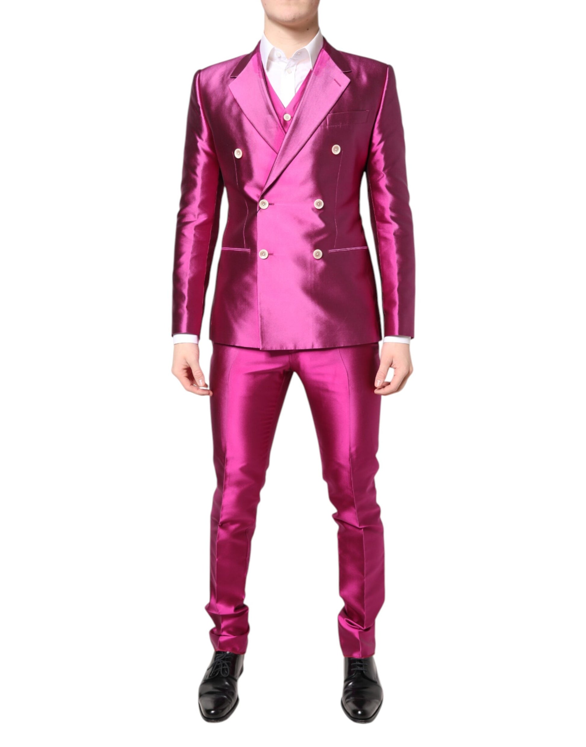 Dolce & Gabbana Pink Three Piece Suits for Men