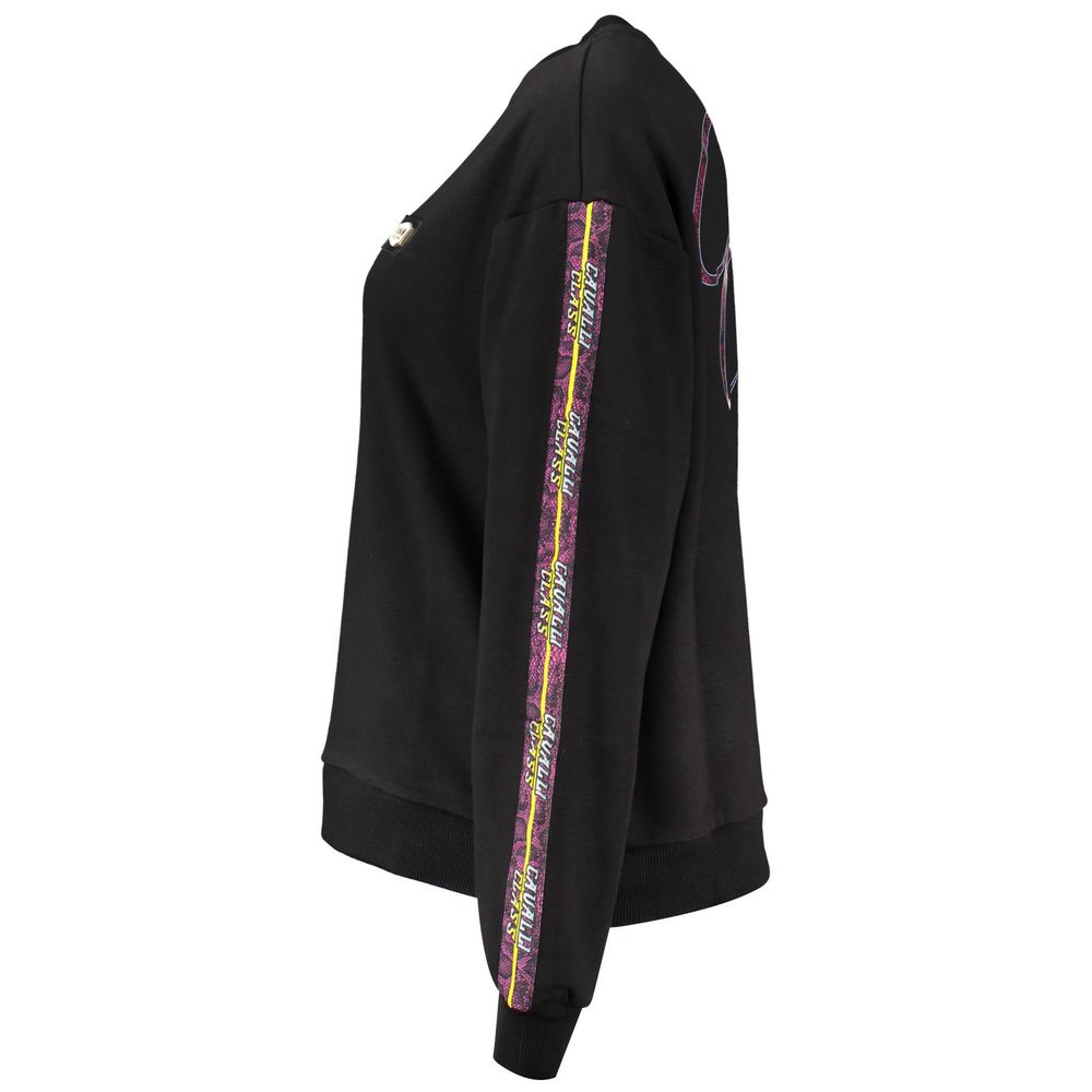 Sweat-shirt Femme Cavalli Class en Coton Noir