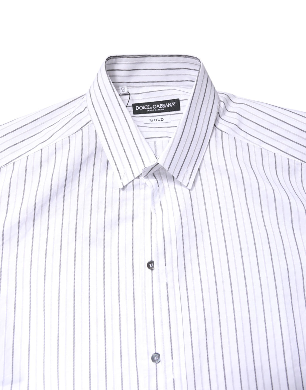 Chemise Habillée Dolce & Gabbana GOLD Blanche à Rayures en Coton