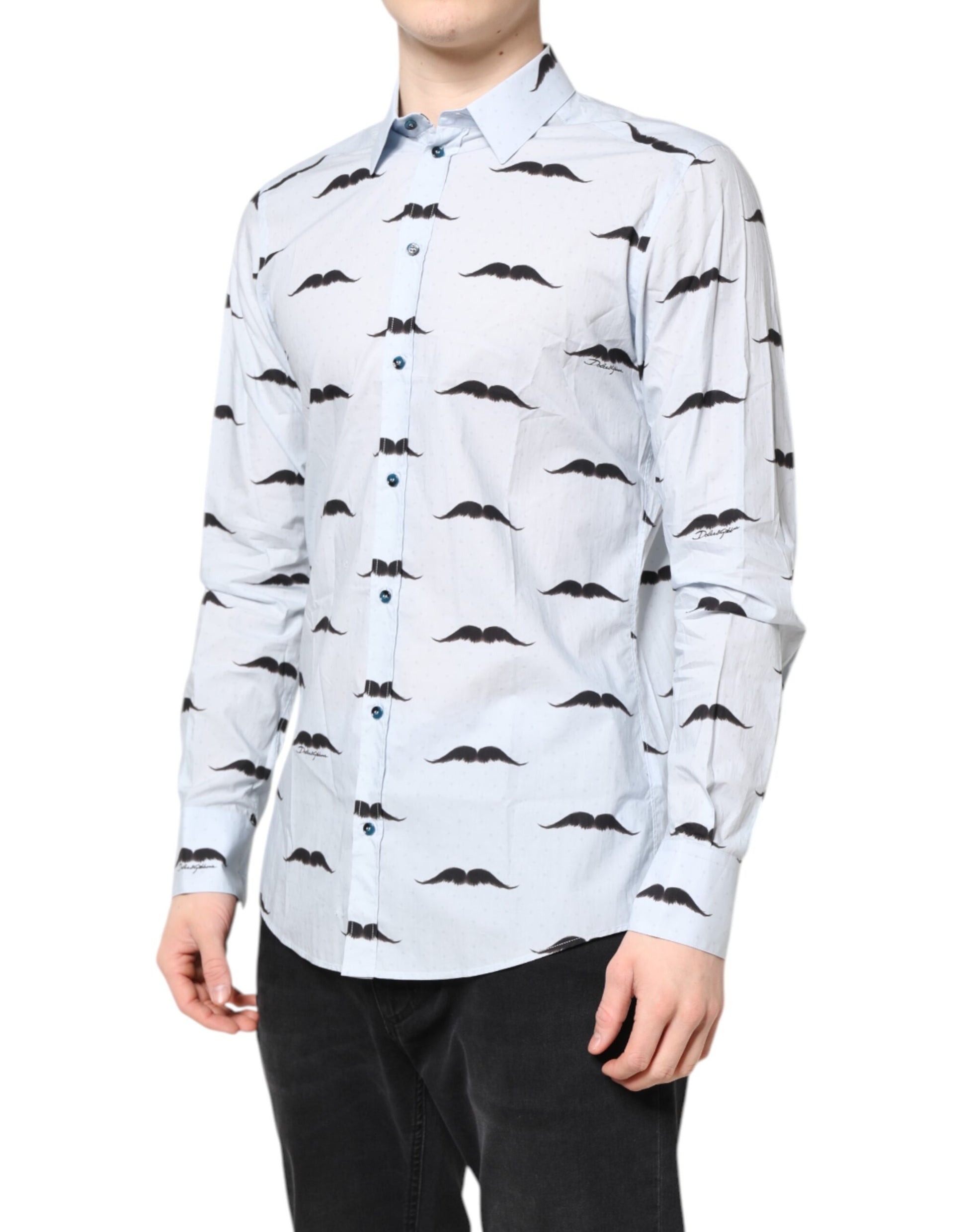 Dolce & Gabbana Blue Dress Shirt for Men detail view