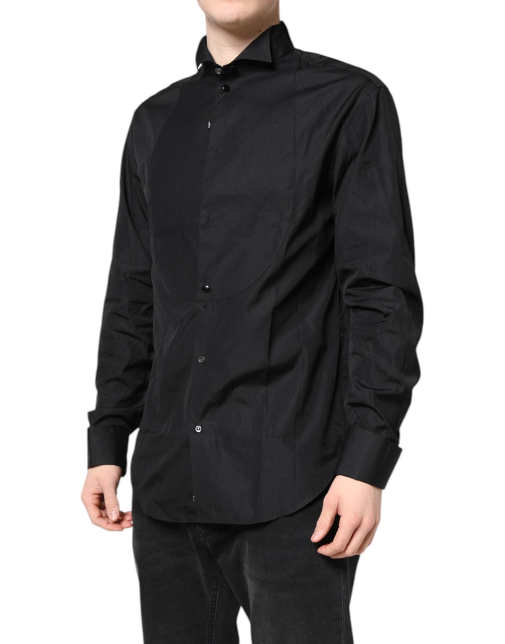Emporio Armani Black Dress Shirt for Men detail view