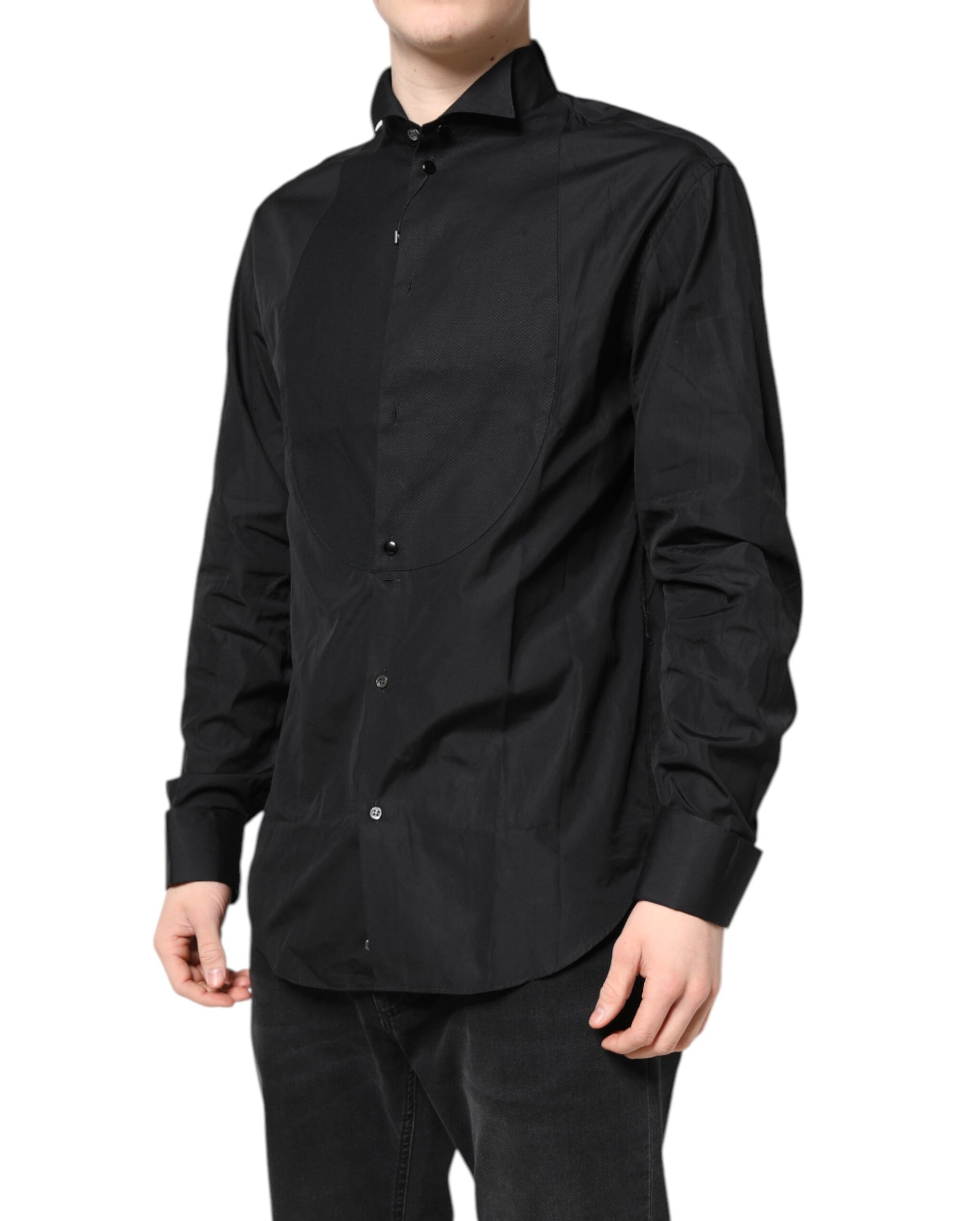 Emporio Armani Black Dress Shirt for Men detail view