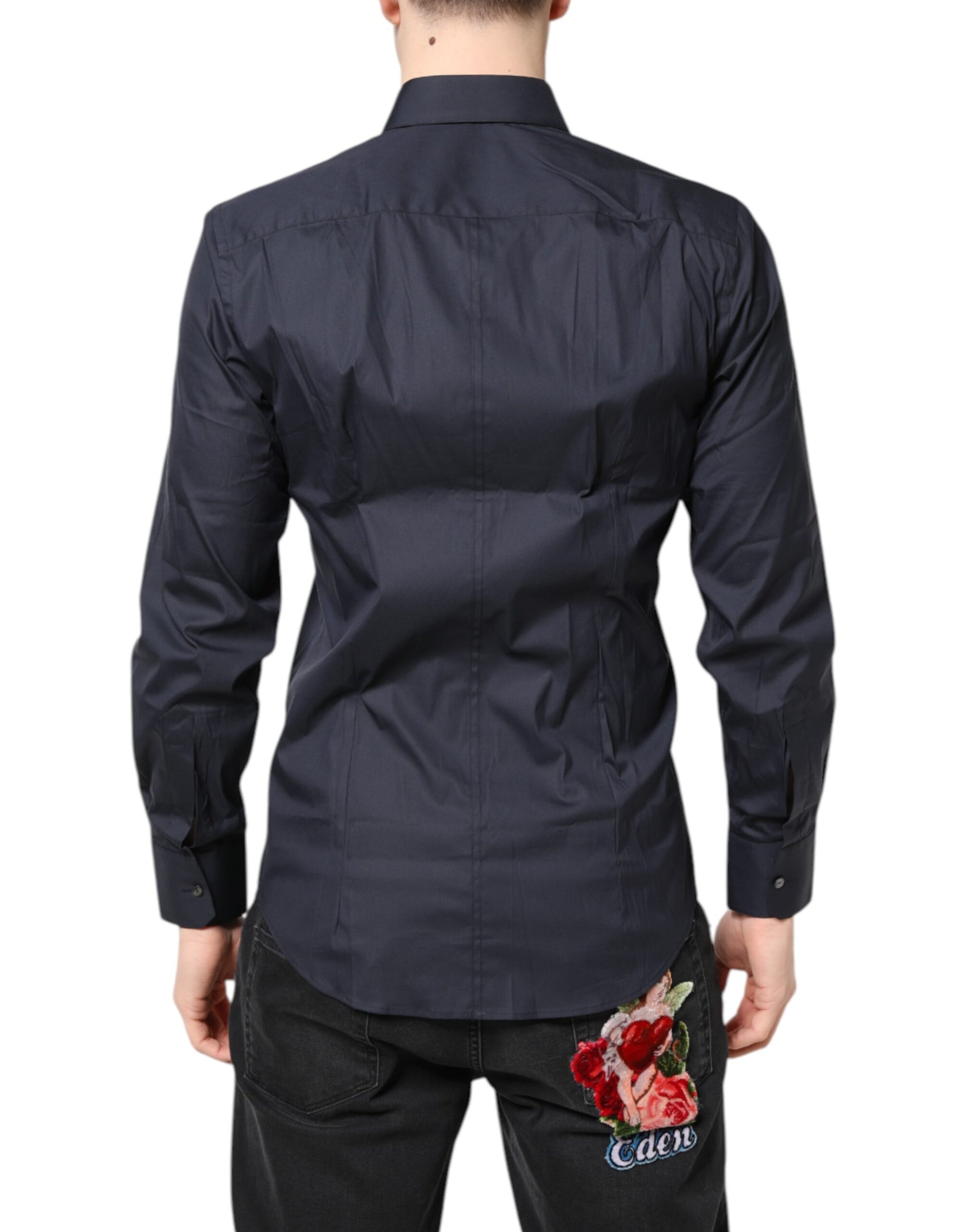 Dolce & Gabbana Blue Dress Shirt for Men side view