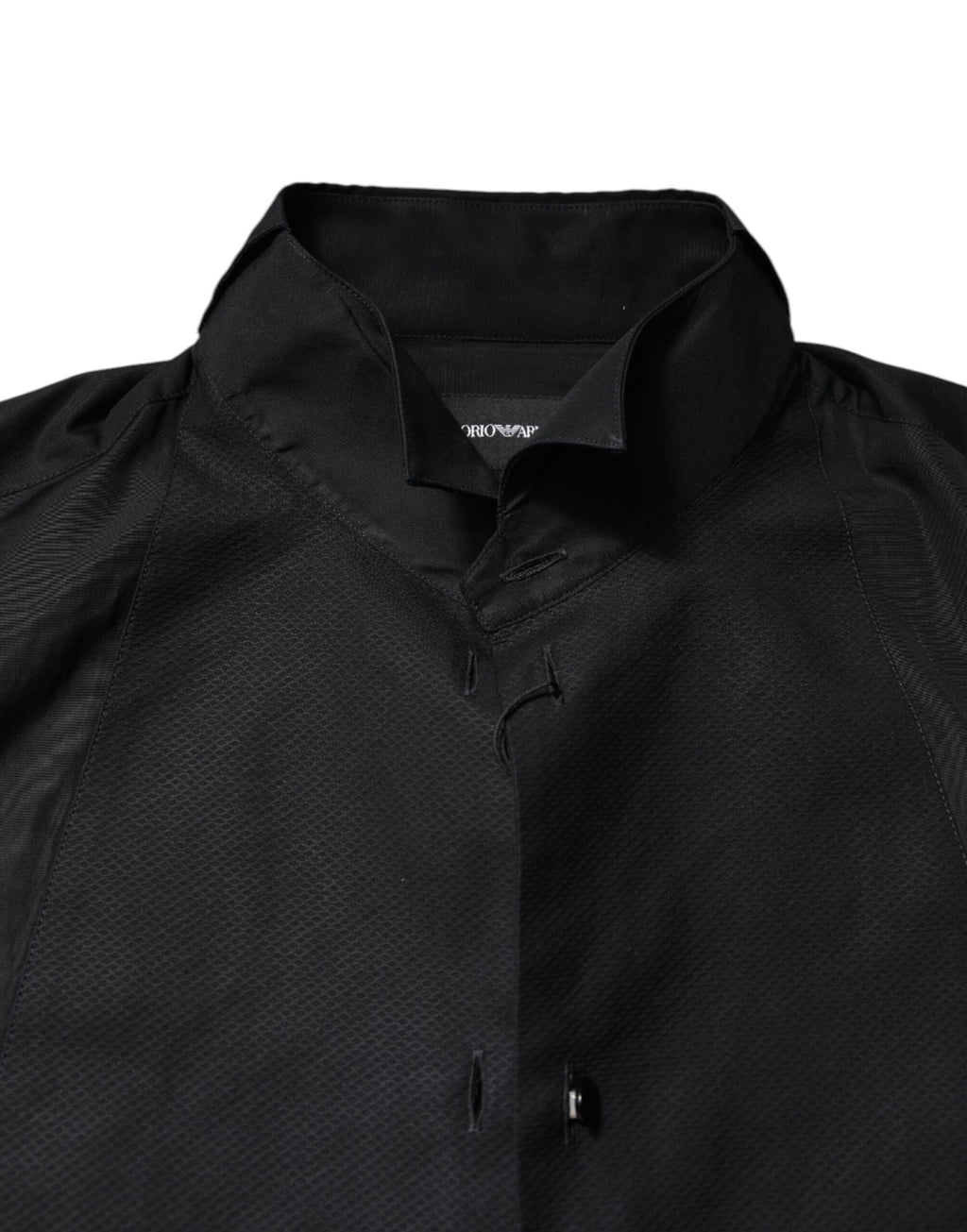 Chemise habillée homme manches longues en coton noir Emporio Armani