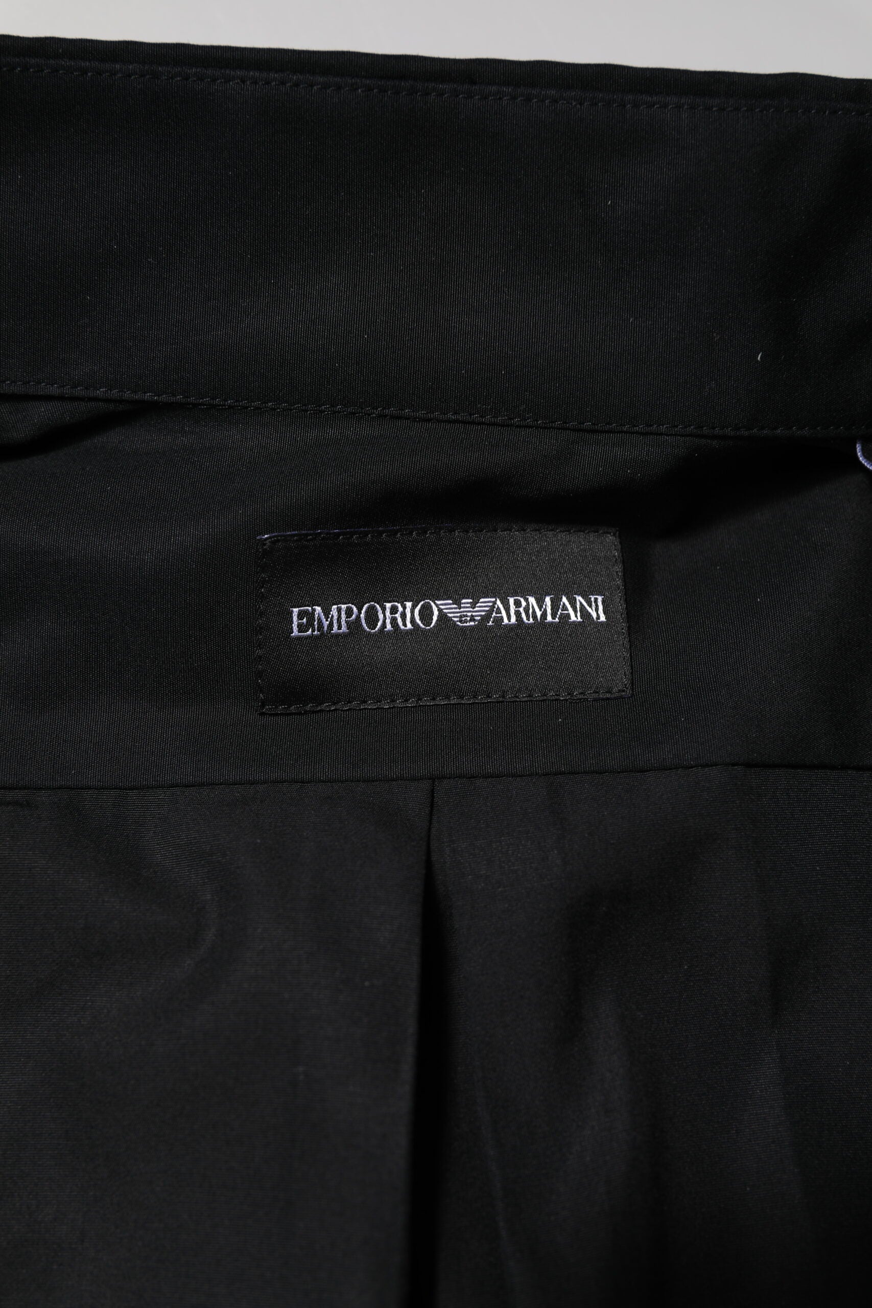 Chemise habillée homme manches longues en coton noir Emporio Armani