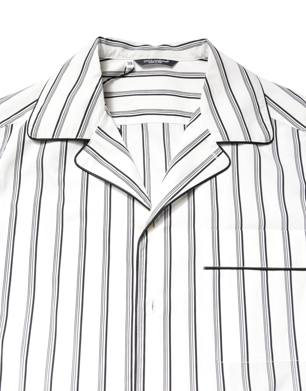 Haut de pyjama Dolce & Gabbana en coton à rayures blanches
