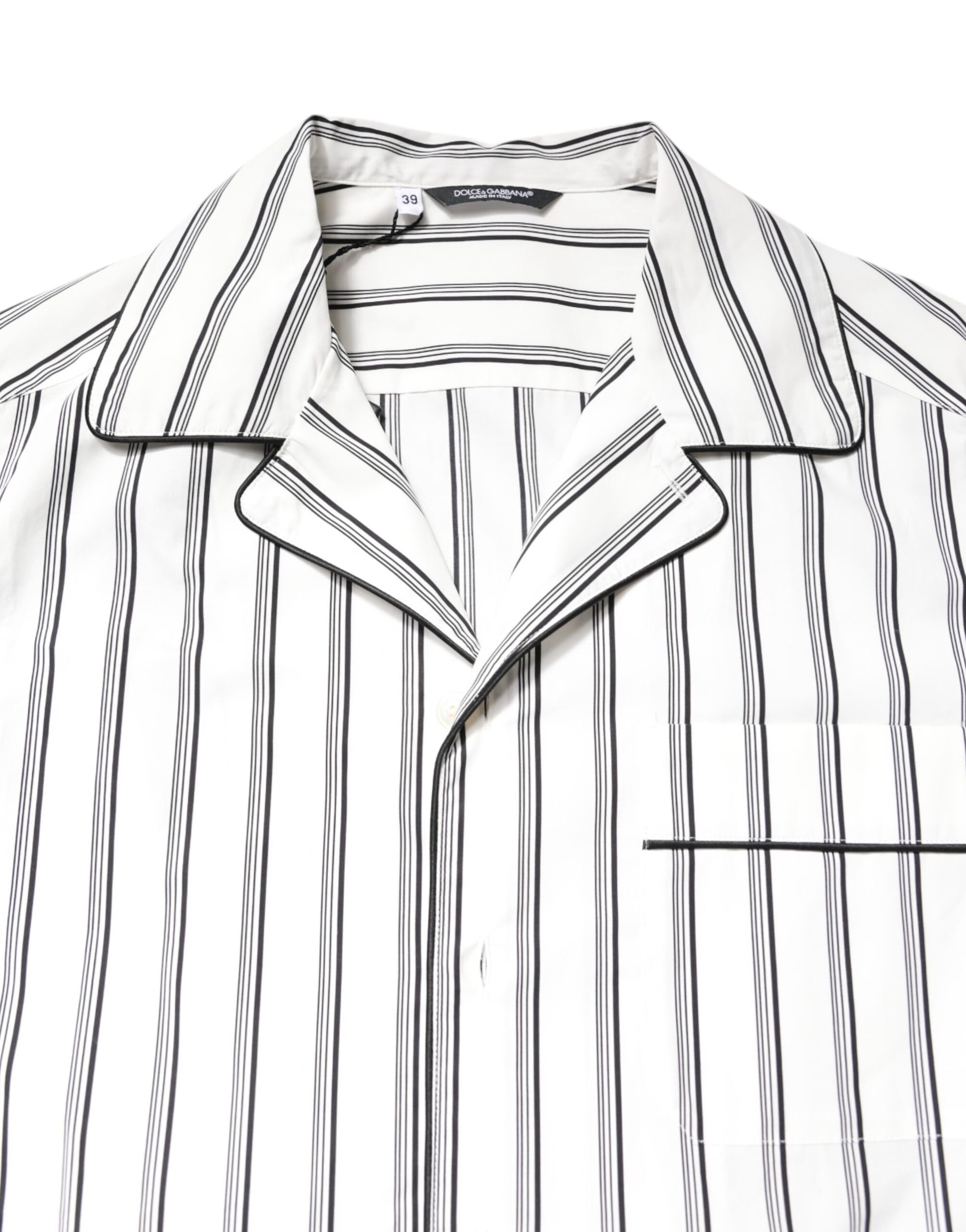 Haut de pyjama Dolce & Gabbana en coton à rayures blanches