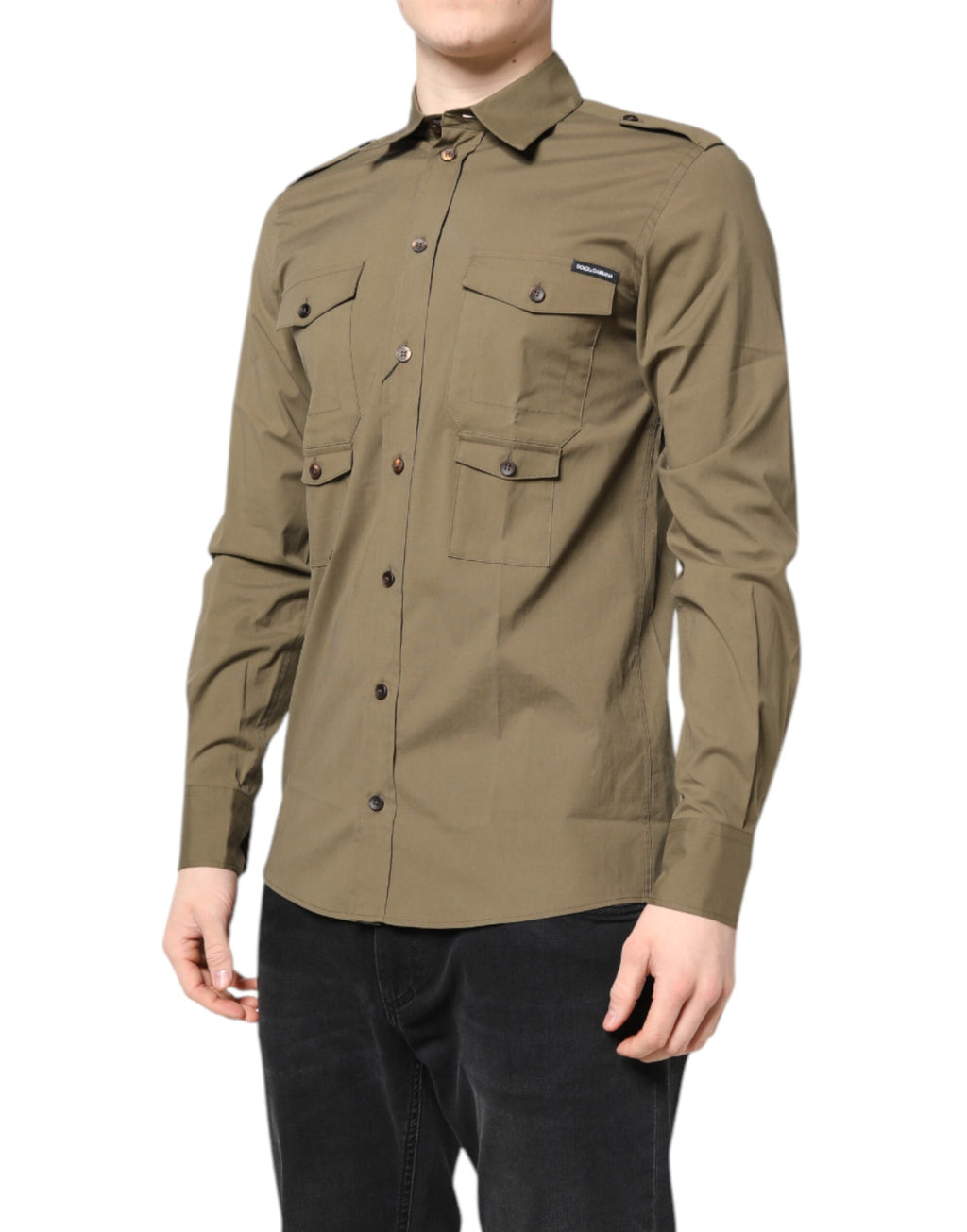 Dolce & Gabbana Brown Long Sleeve T-Shirt for Men detail view