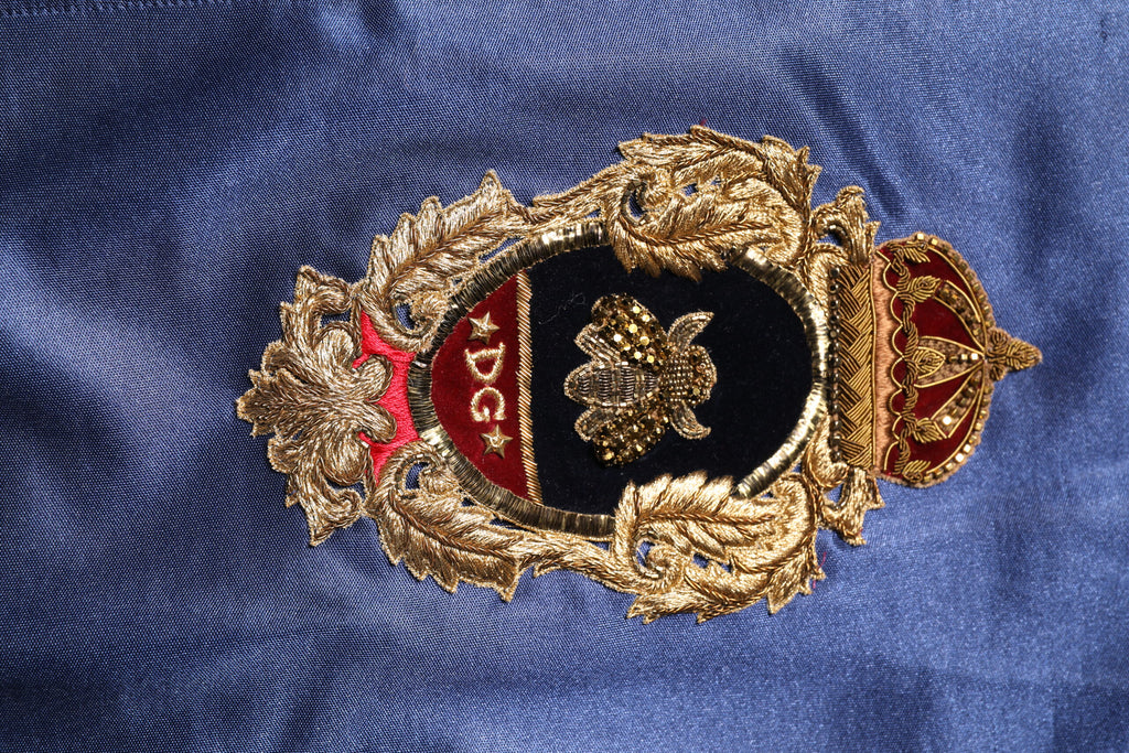 Blouson bombardier Dolce & Gabbana en nylon bleu avec logo pour homme