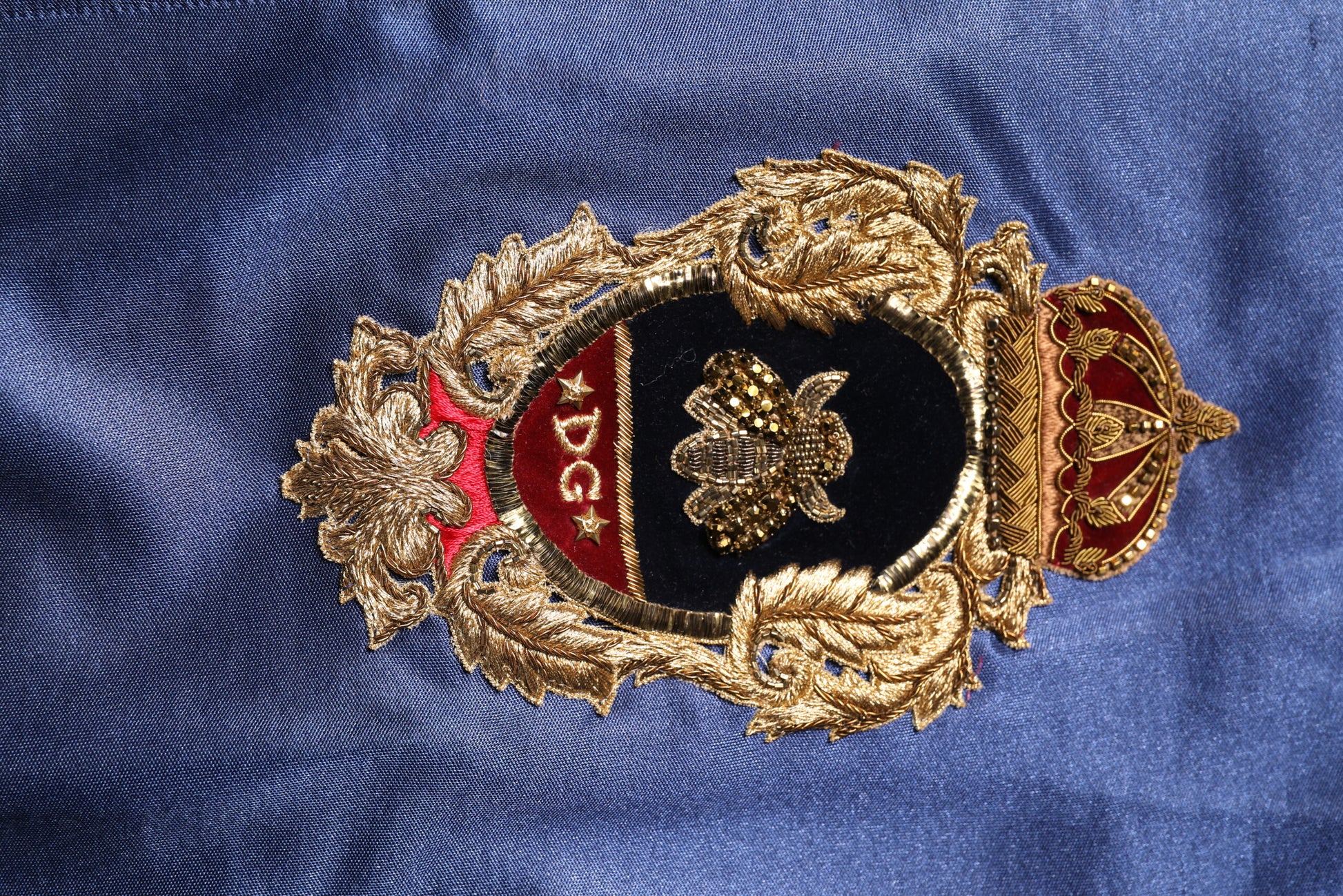 Blouson bombardier Dolce & Gabbana en nylon bleu avec logo pour homme