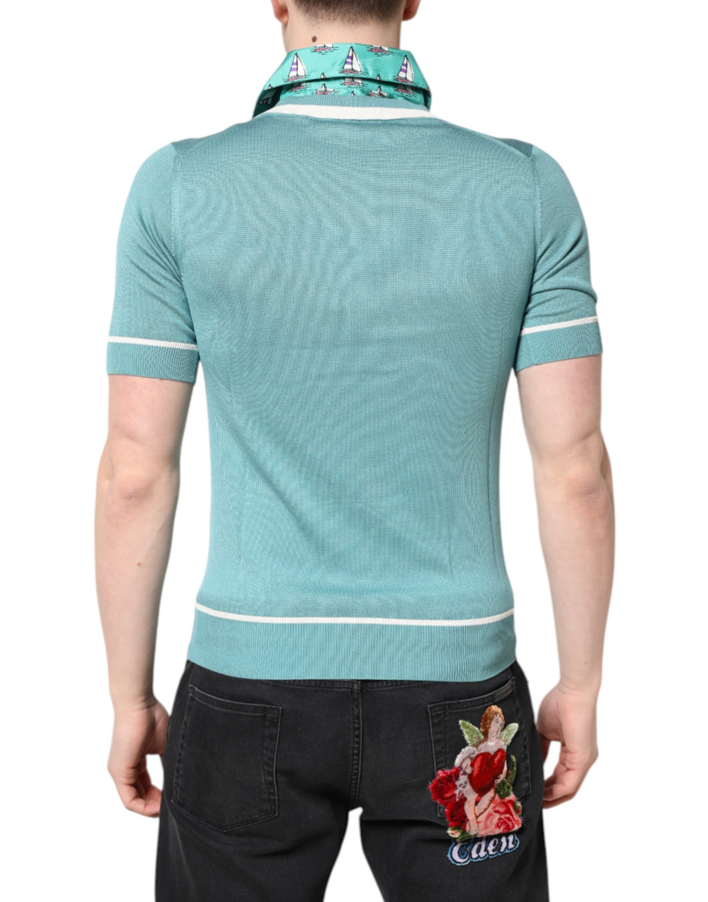 Dolce & Gabbana Green Polo Shirt for Men side view