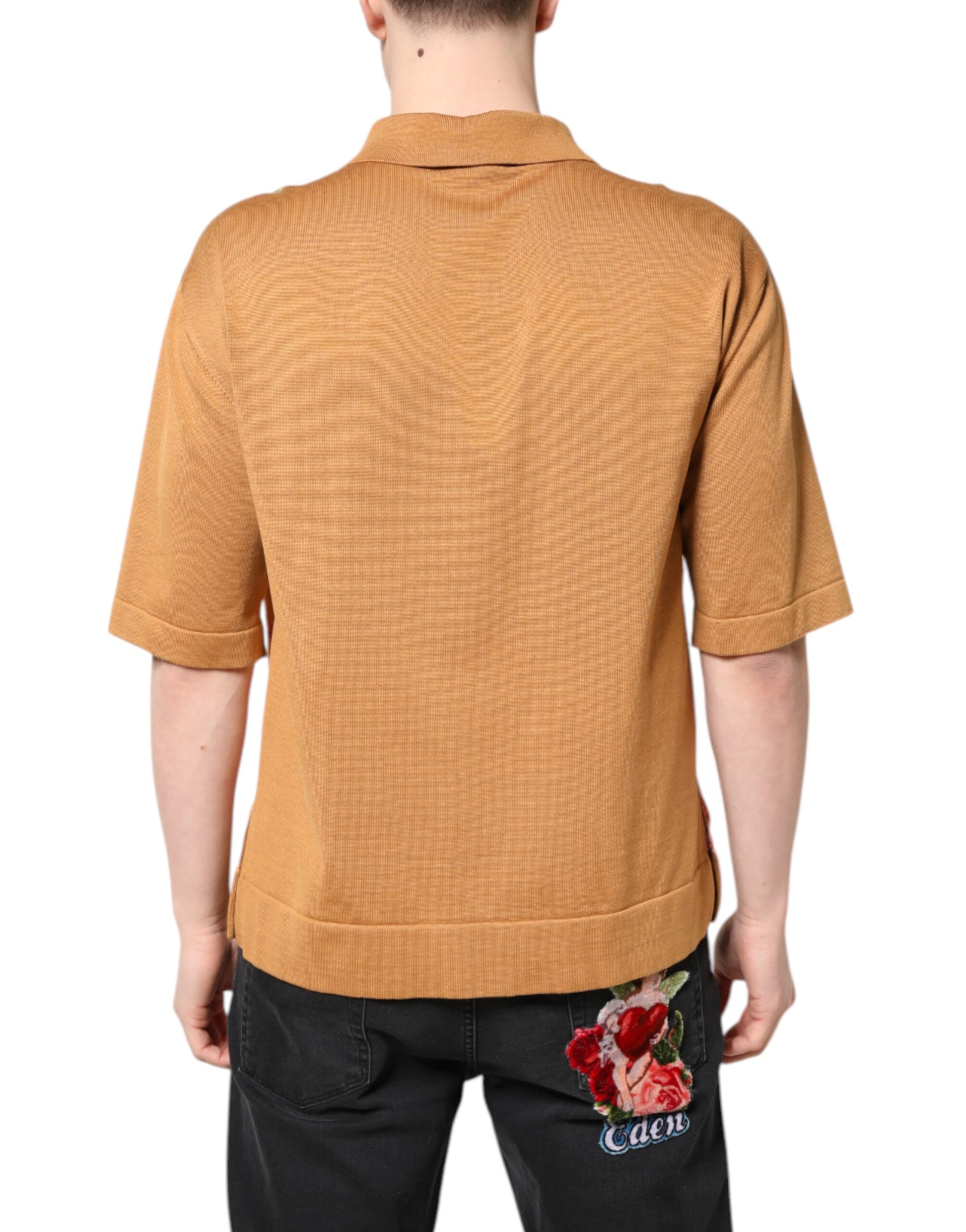 Dolce & Gabbana Brown Polo Shirt for Men side view