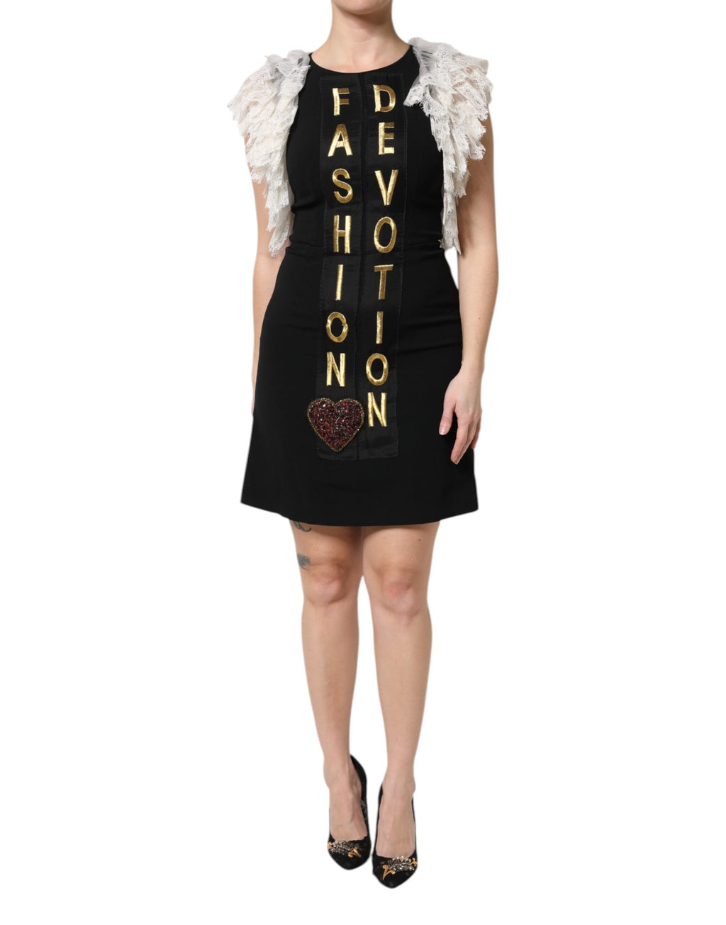 Robe Courte Dolce & Gabbana Noire Devotion Ornée
