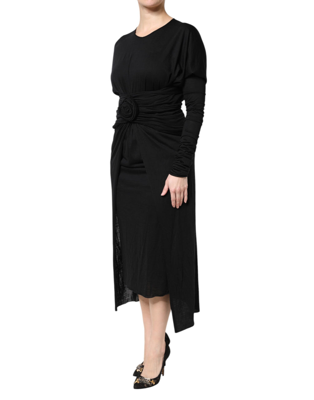 Dolce & Gabbana Black Midi Dress for Women detail view