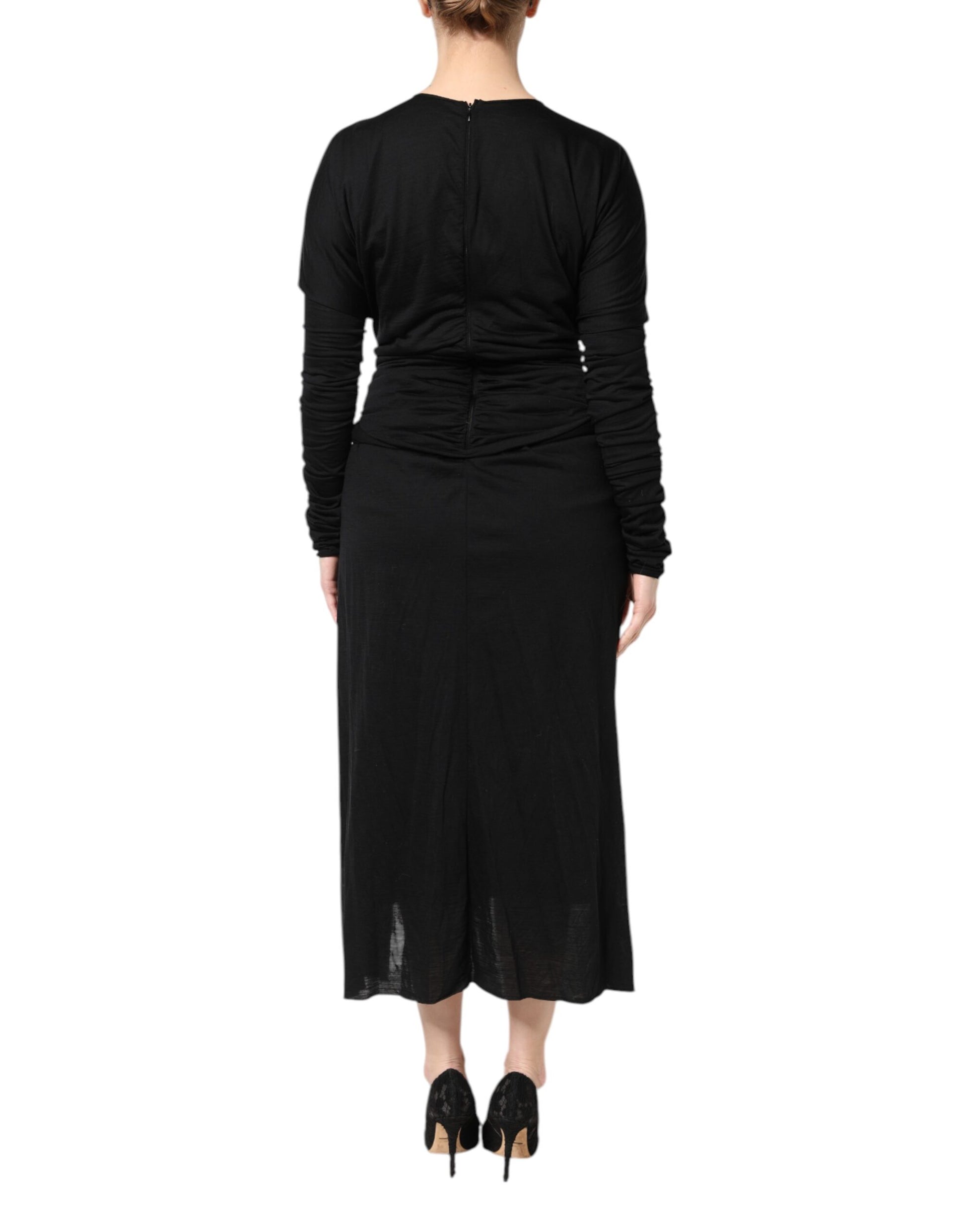 Dolce & Gabbana Black Midi Dress for Women side view