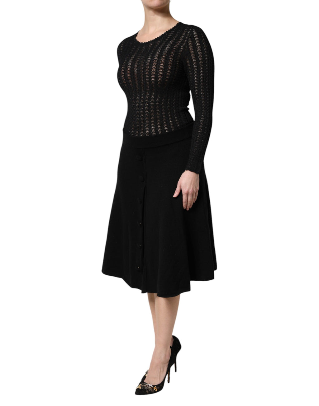Dolce & Gabbana Black Midi Dress for Women detail view