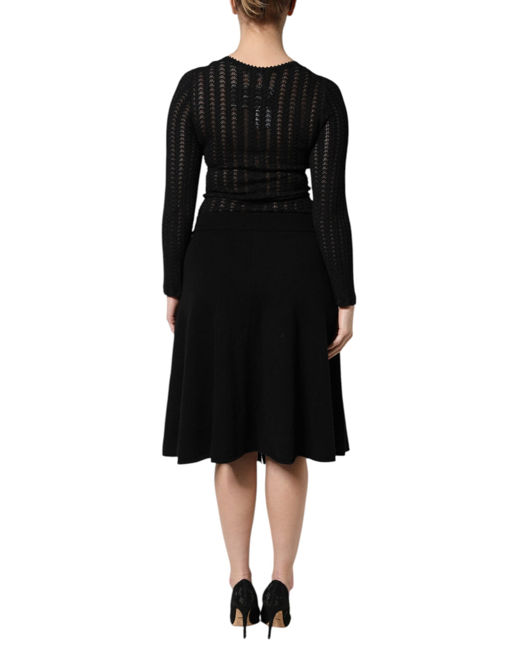 Dolce & Gabbana Black Midi Dress for Women side view