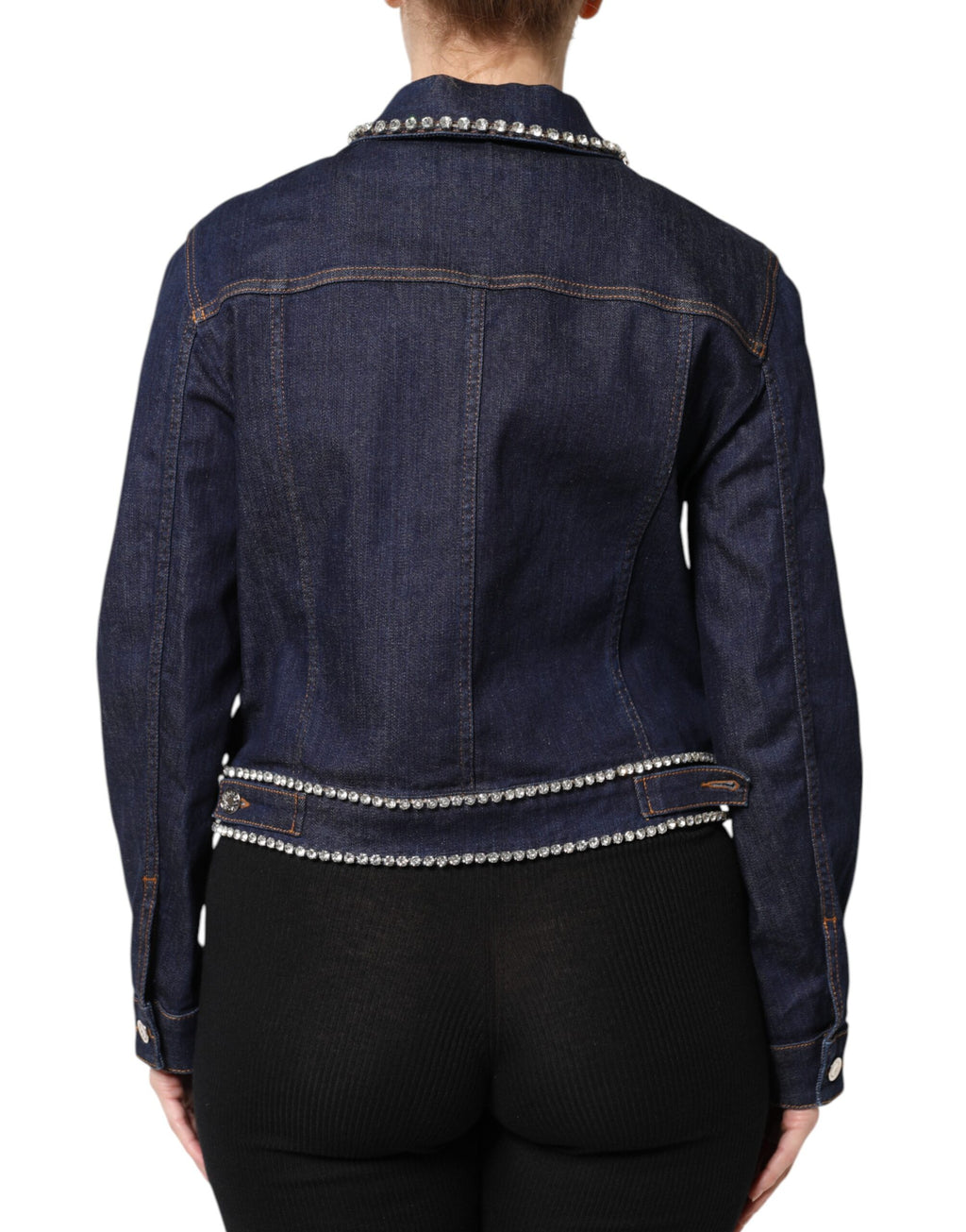 Dolce & Gabbana Blue Denim Jackets for Women side view