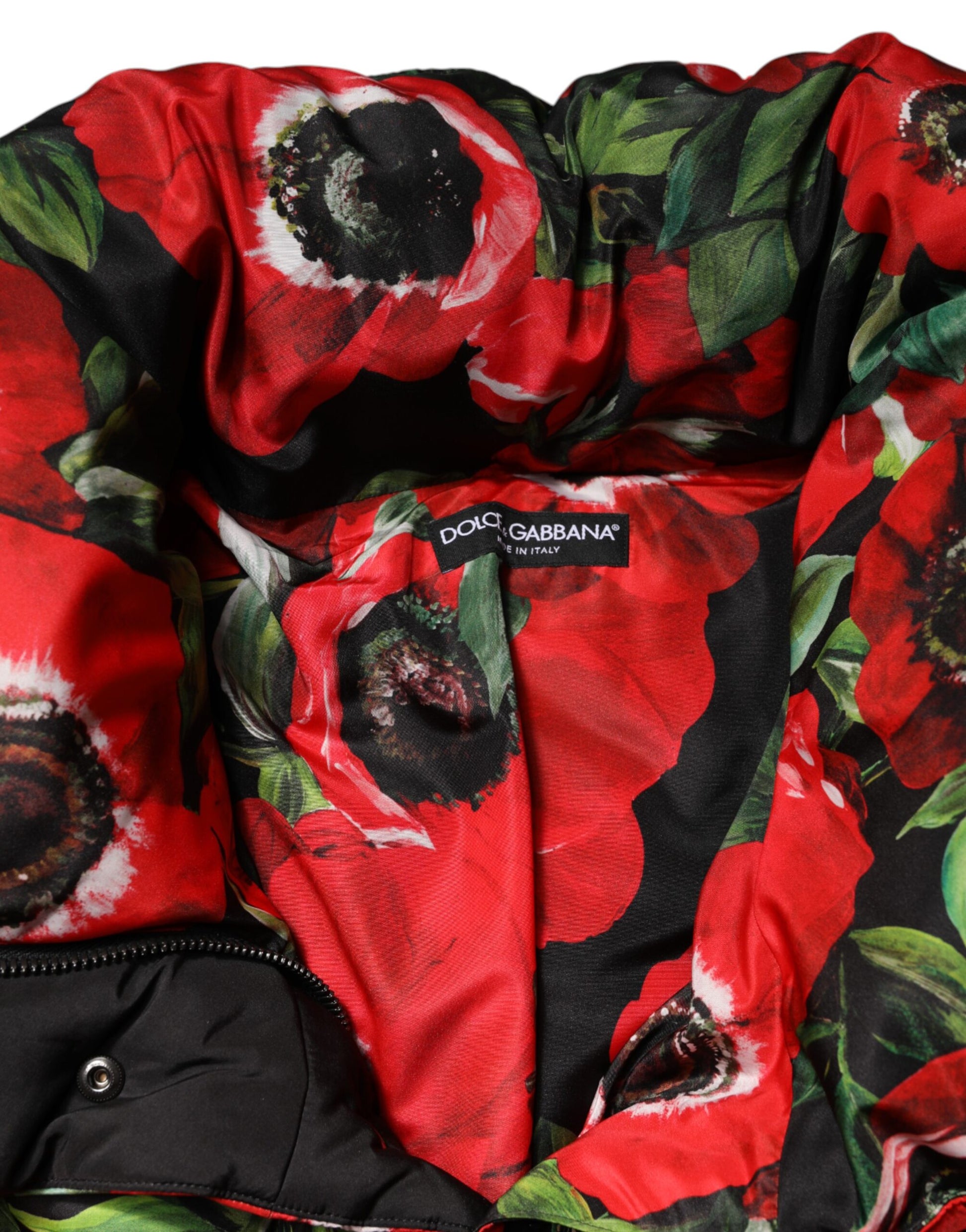Dolce & Gabbana Multicolor Floral Full Zip Padded Jacket