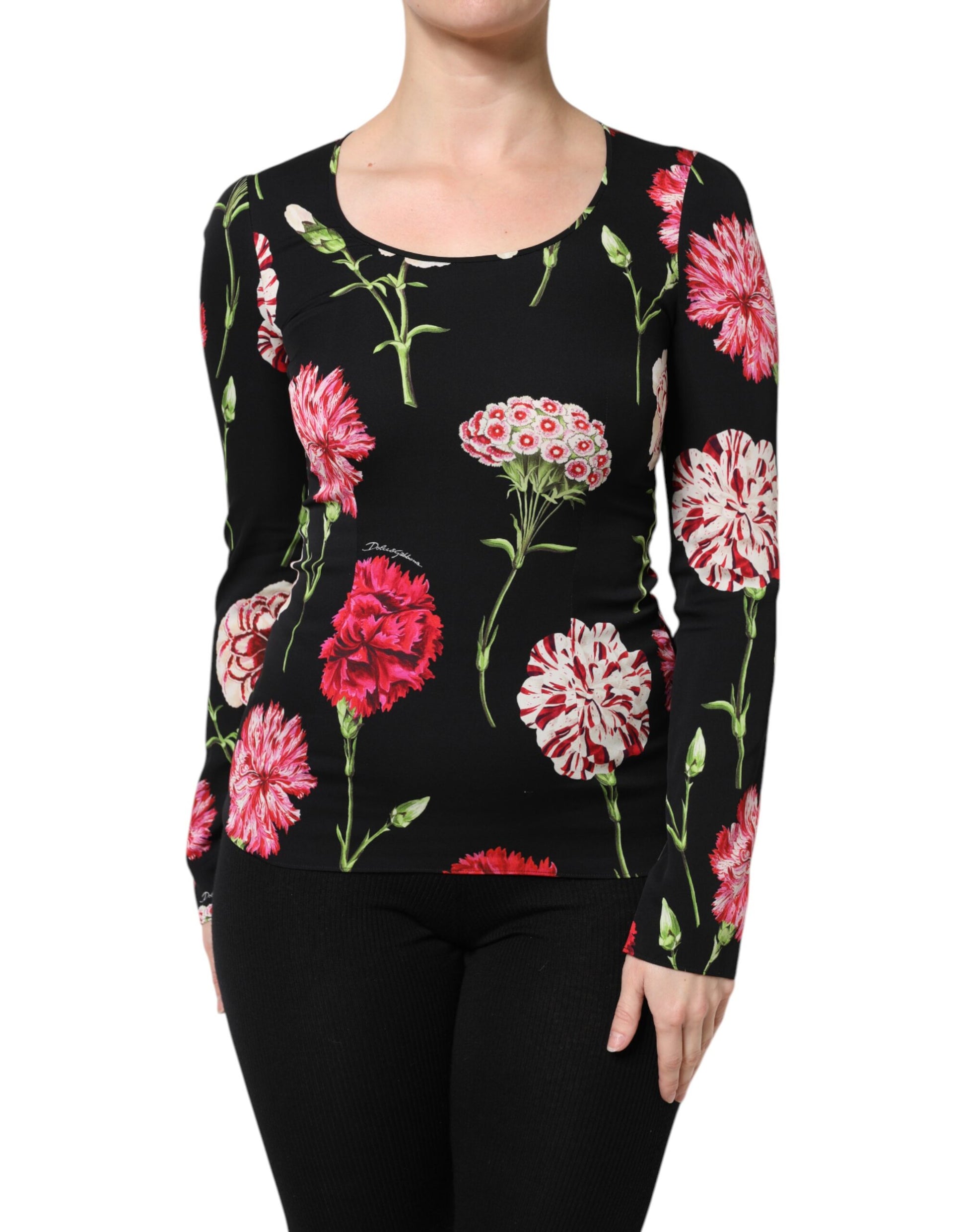 Chemisier femme à manches longues Dolce & Gabbana noir floral