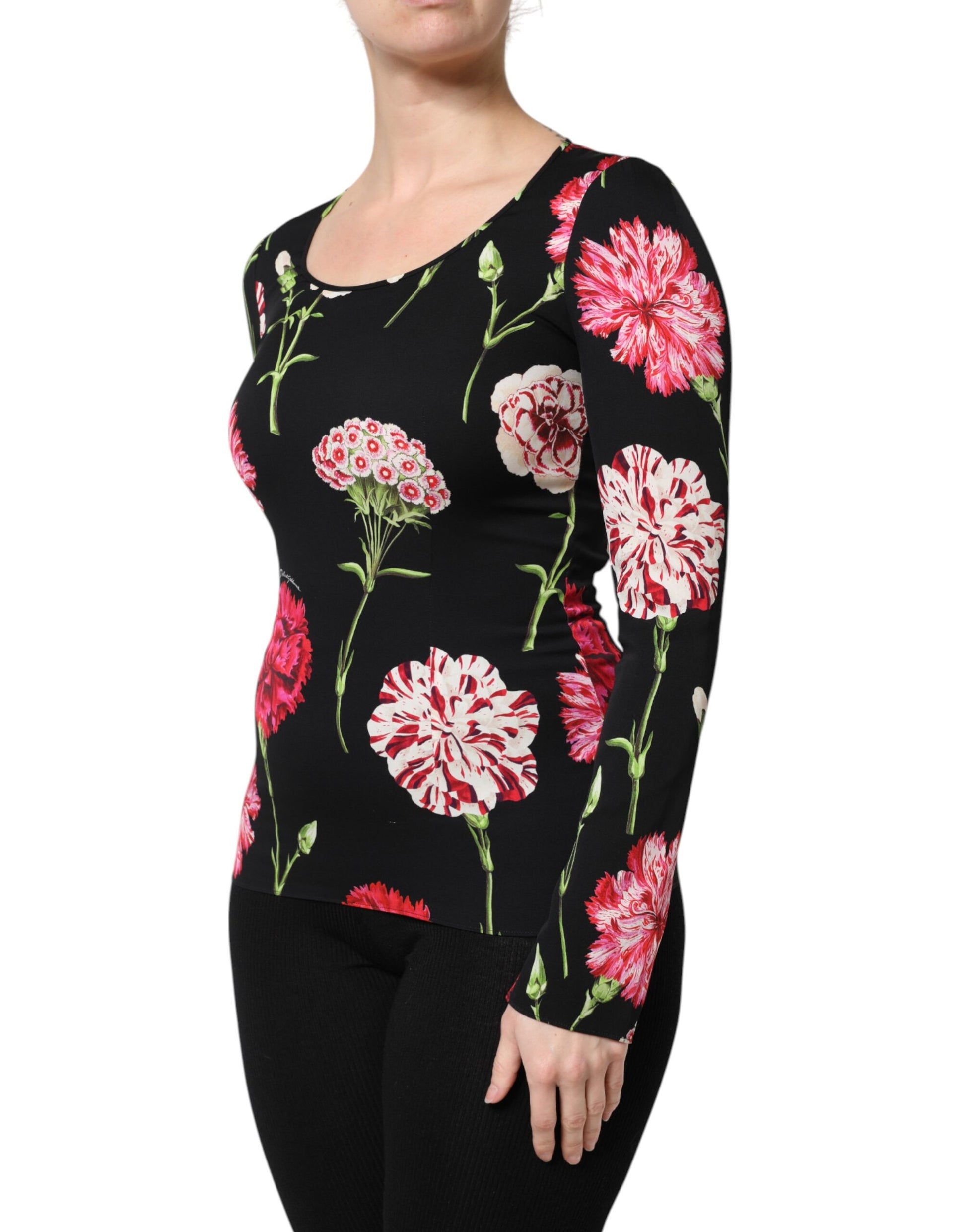 Chemisier femme à manches longues Dolce & Gabbana noir floral