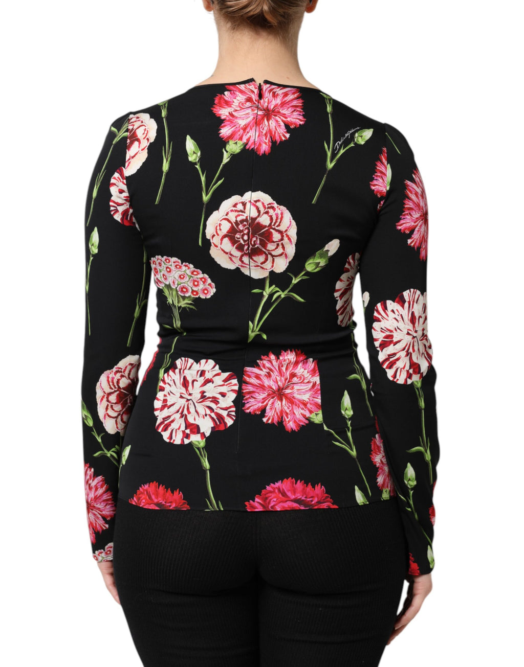 Chemisier femme à manches longues Dolce & Gabbana noir floral