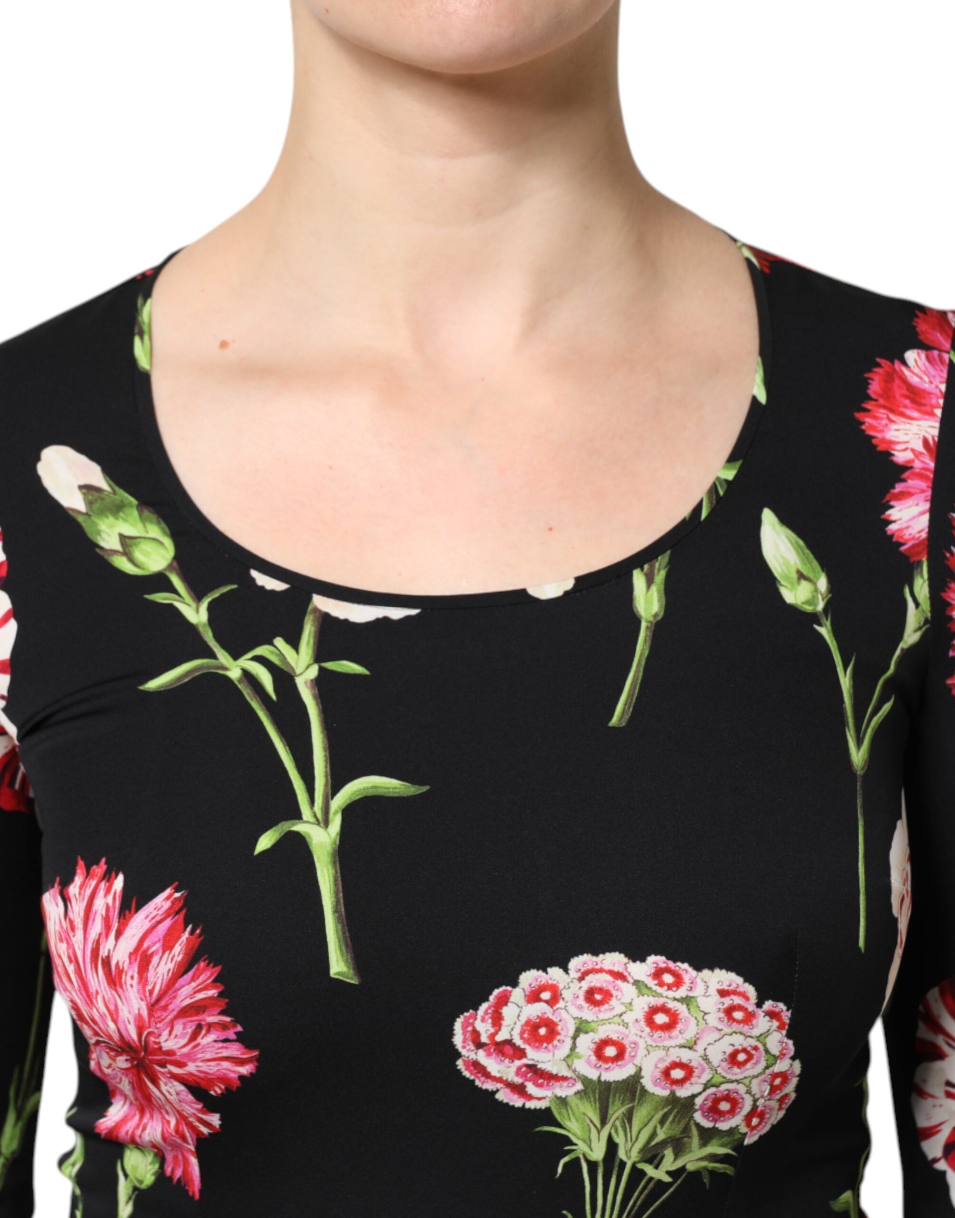 Chemisier femme à manches longues Dolce & Gabbana noir floral
