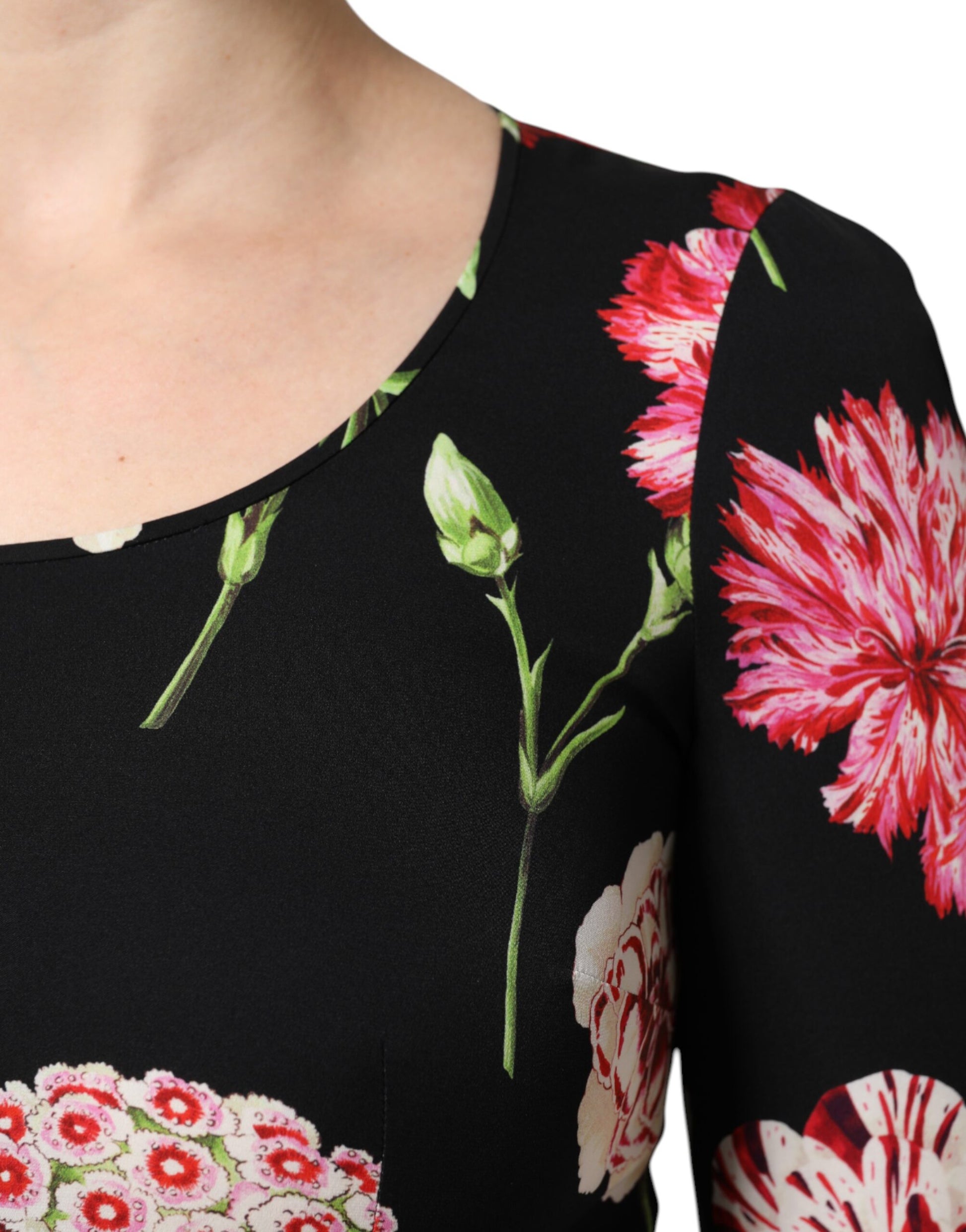 Chemisier femme à manches longues Dolce & Gabbana noir floral