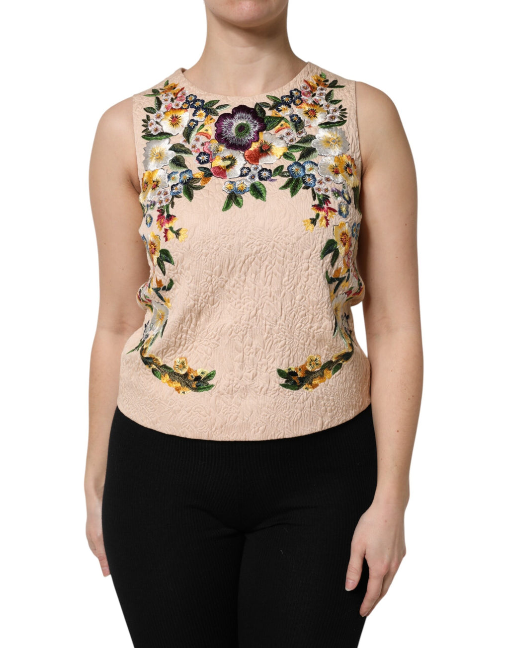 Dolce & Gabbana Beige Sleeveless T-Shirt for Women