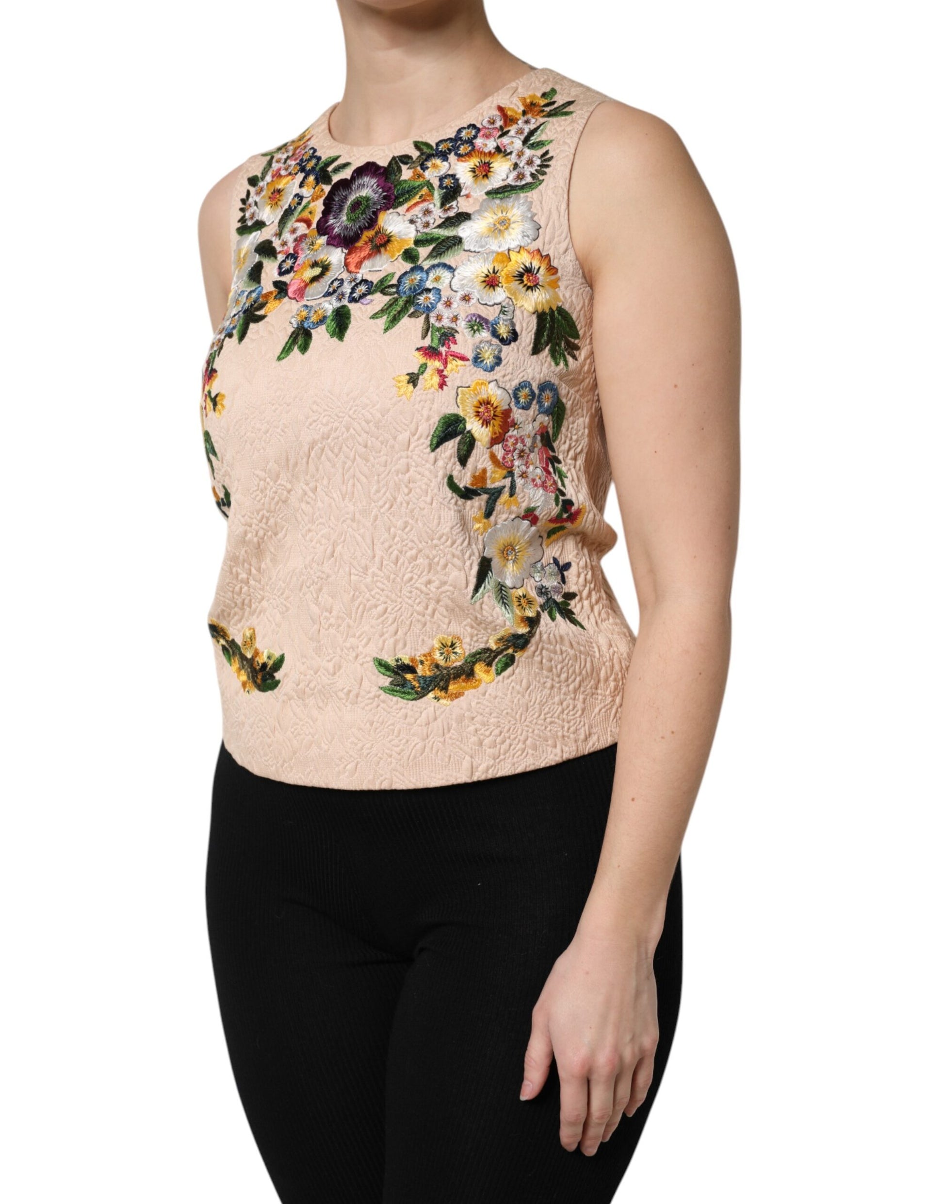 Dolce & Gabbana Beige Sleeveless T-Shirt for Women detail view