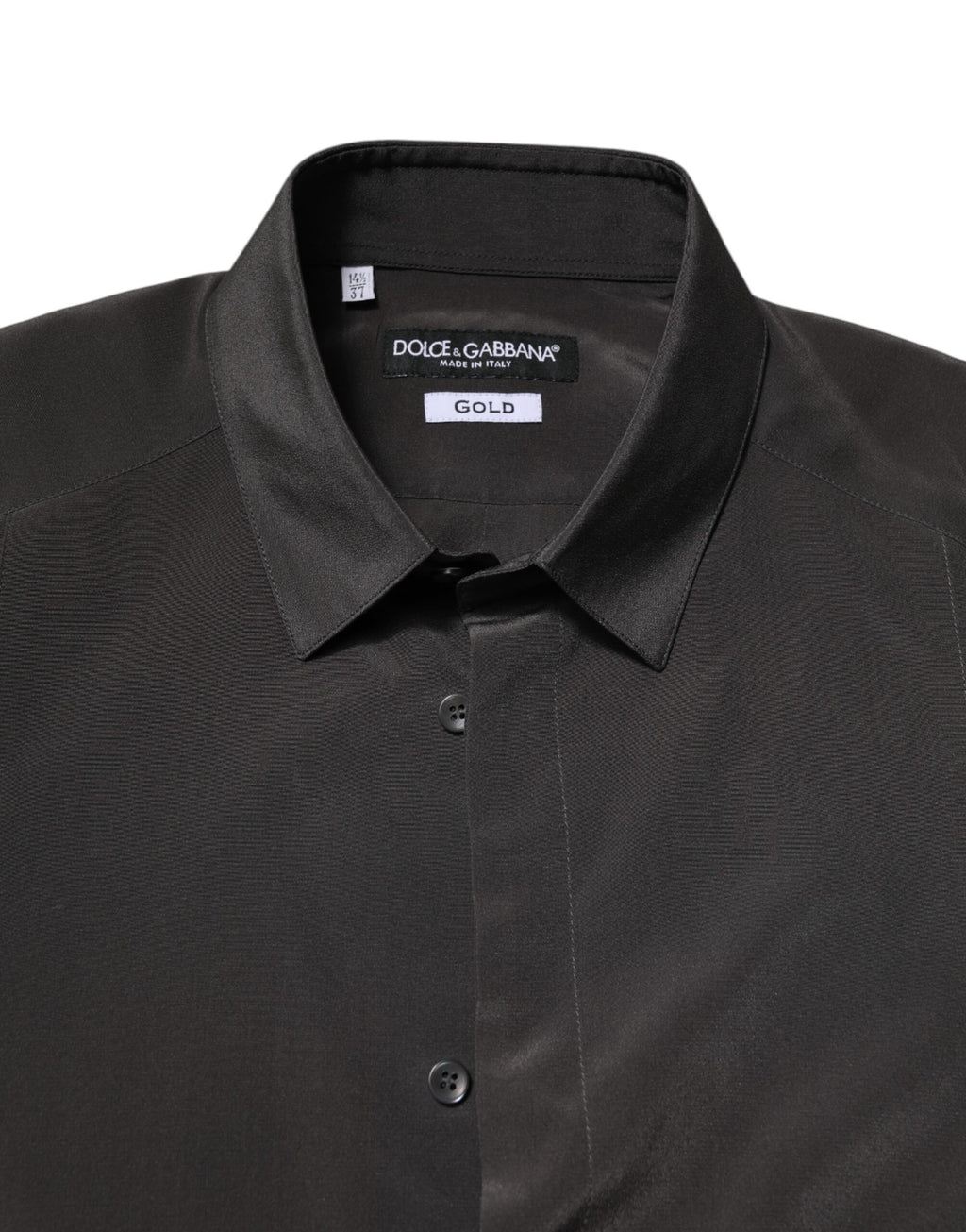 Chemise habillée Dolce & Gabbana gris foncé en soie dorée