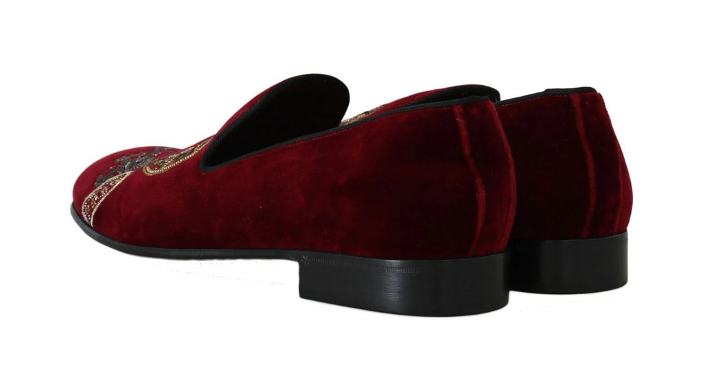 Dolce & Gabbana Red Slip On Loafers for Men alternate view
