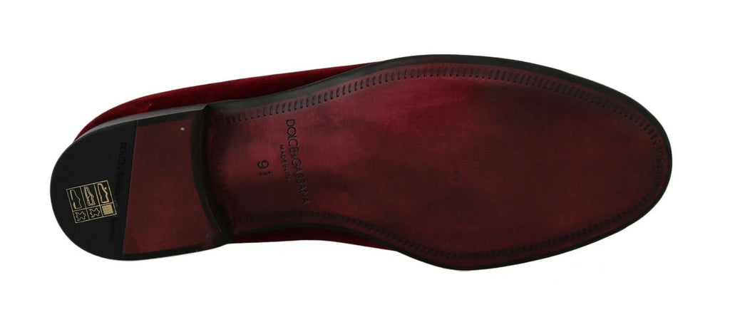 Dolce & Gabbana Red Slip On Loafers for Men side view