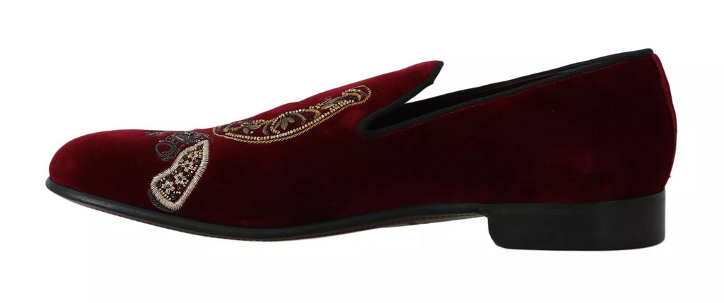 Dolce & Gabbana Red Slip On Loafers for Men additional view