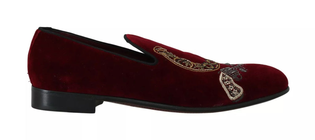 Dolce & Gabbana Red Slip On Loafers for Men